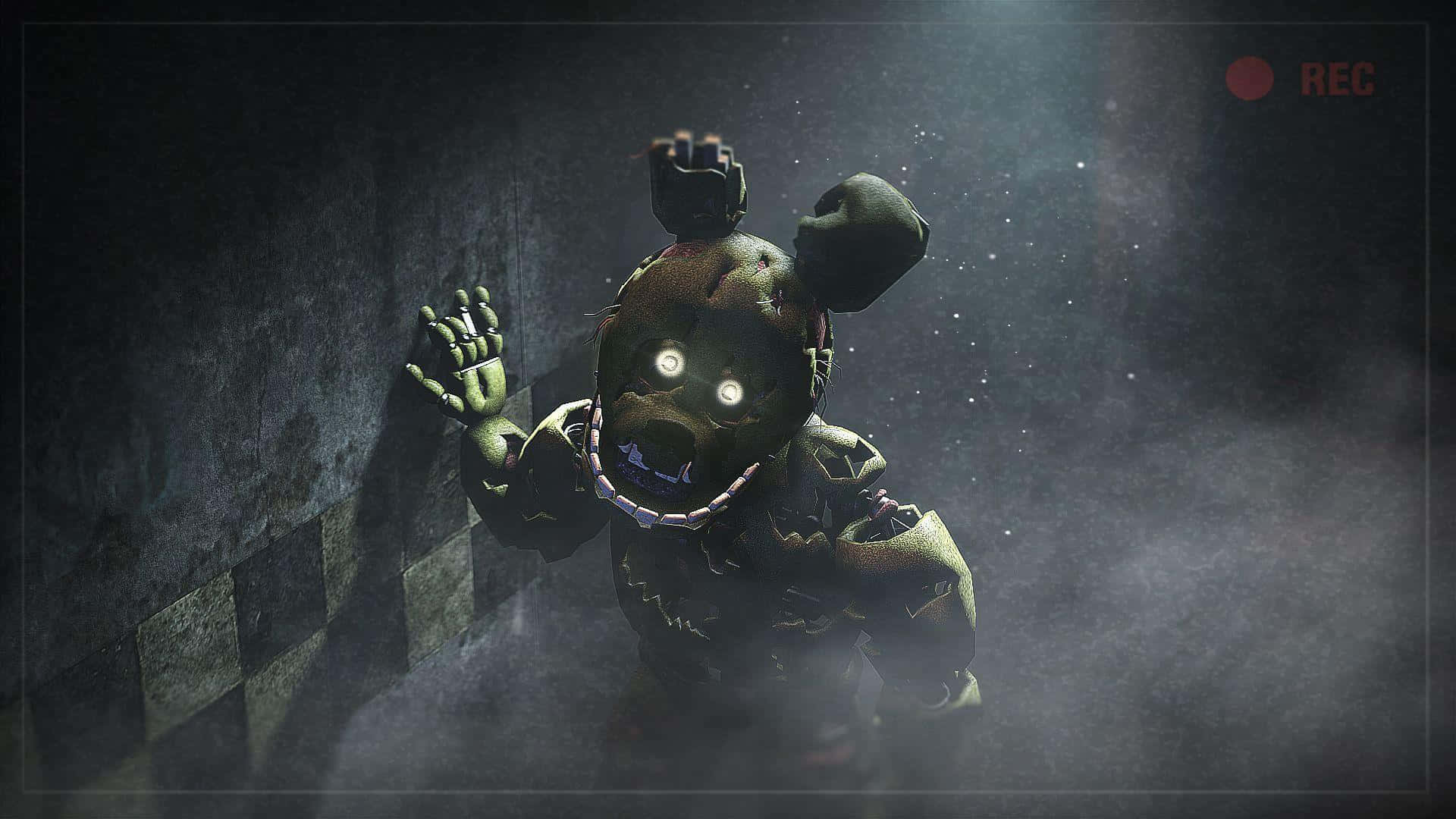 Frightening Springtrap Up Close - The Ultimate Five Nights At Freddy's Antagonist Background