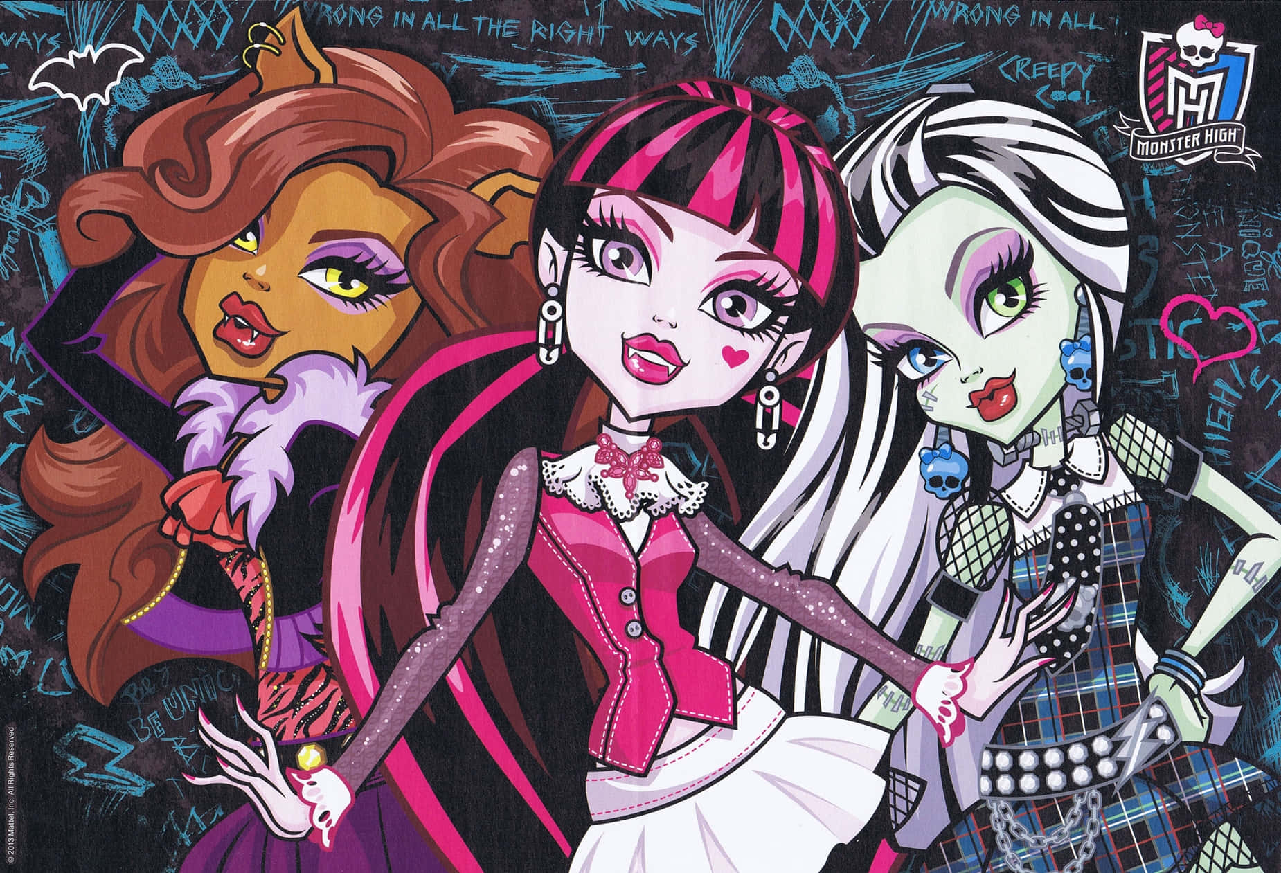 Frightfully Fashionable Monster High Dolls Background