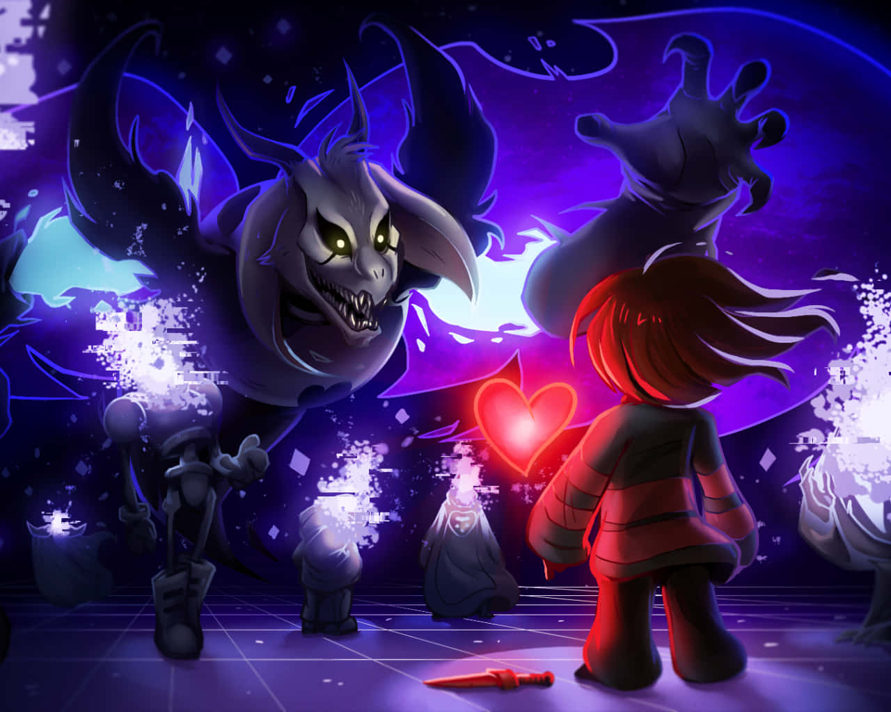 Frisk, The Brave And Determined Human Protagonist Of The Video Game Undertale. Background
