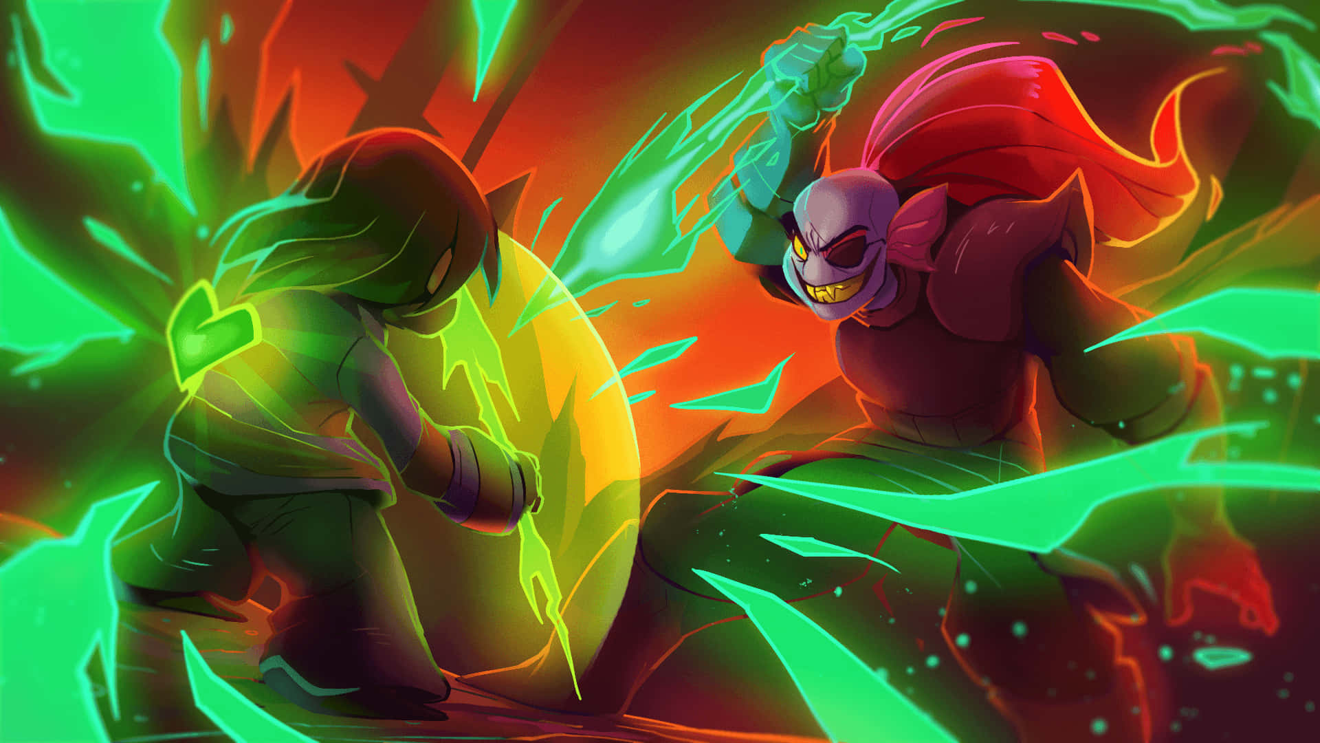 Frisk Walking Along A Pathway In The World Of Undertale Background
