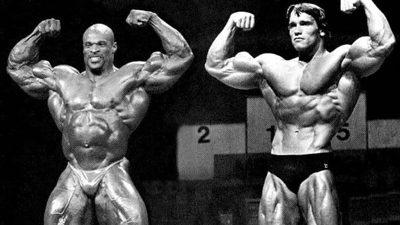 Front Double Biceps Pose Of Ronnie Coleman Background