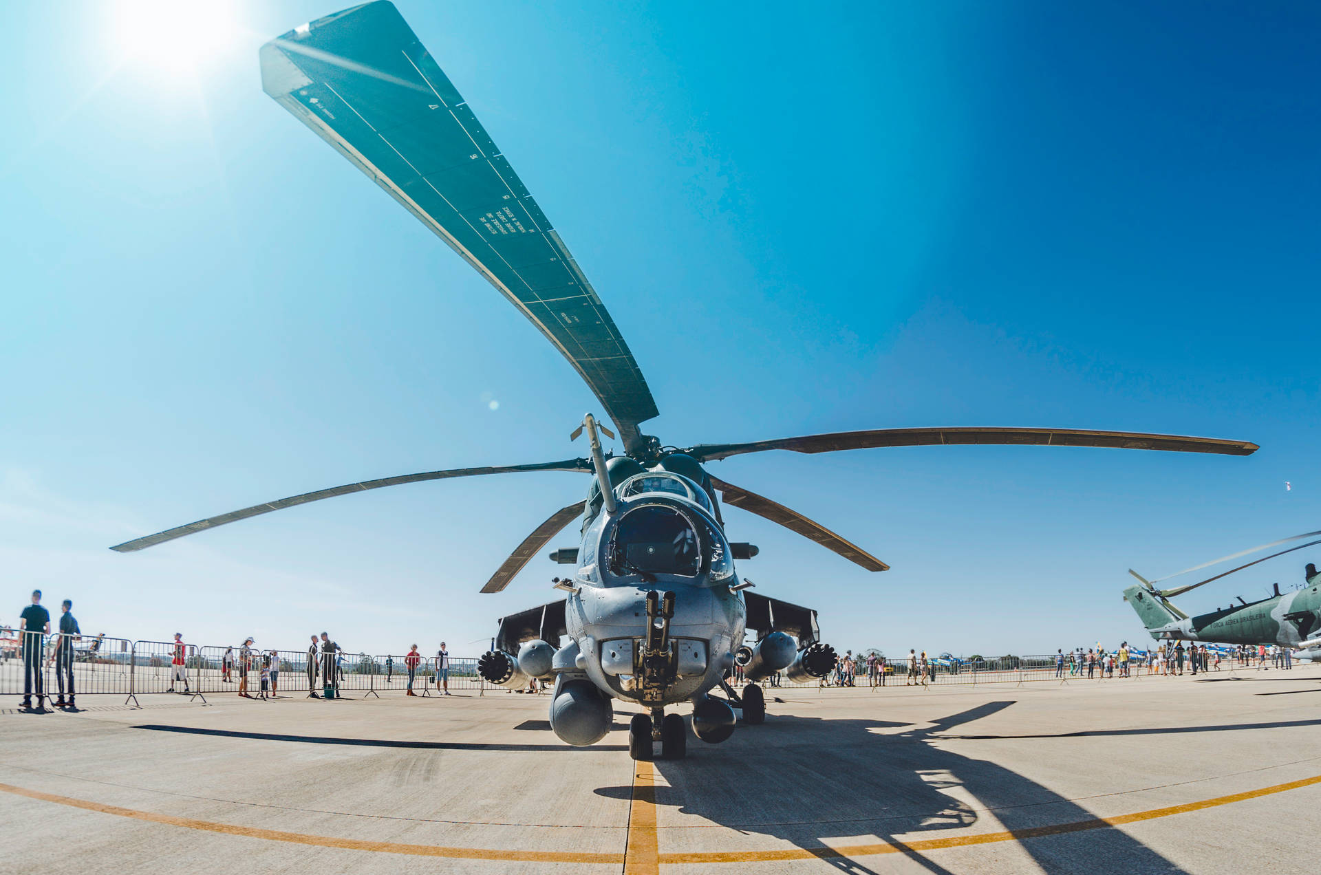 Front View Of A Helicopter Background