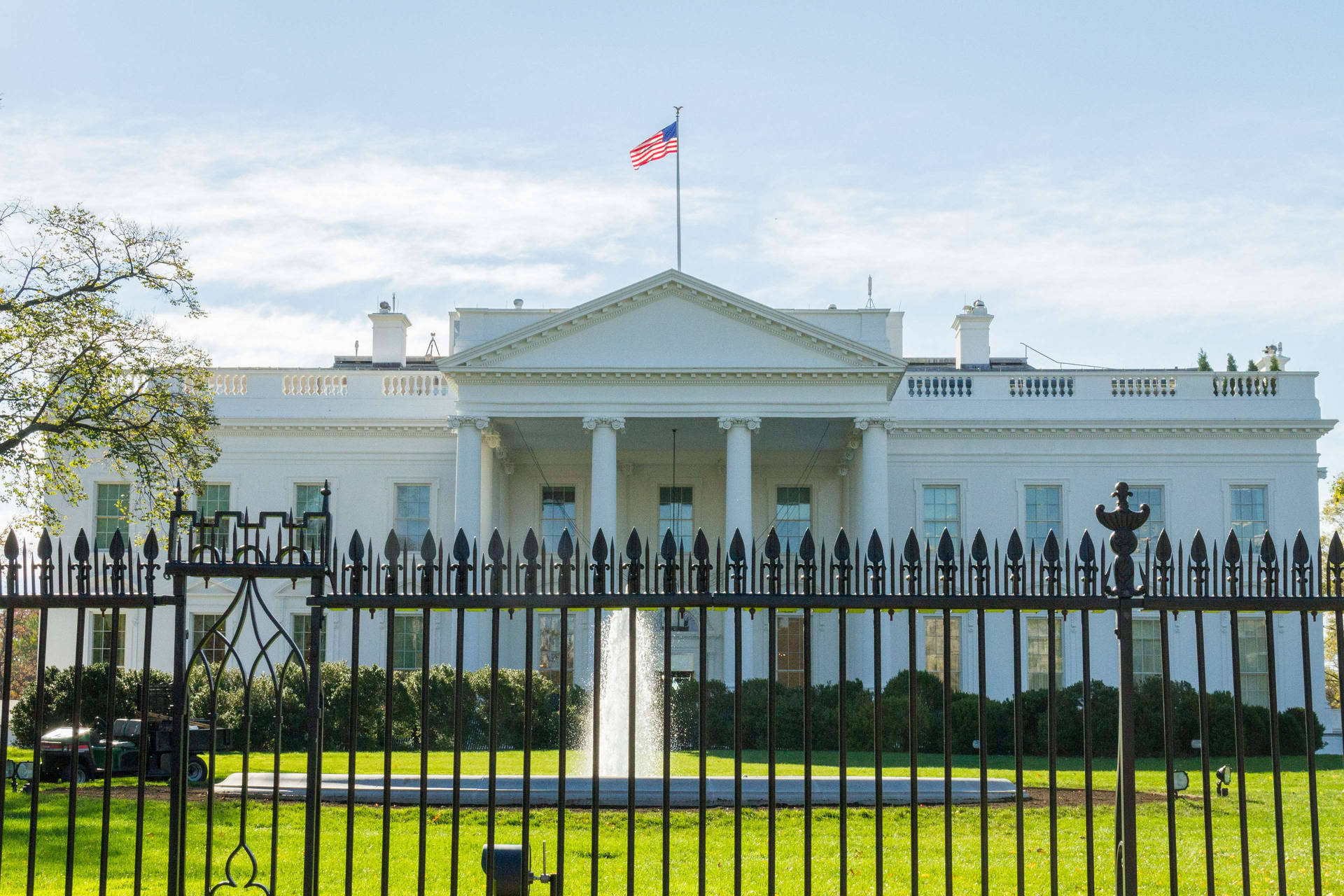 Front View Of The White House Background