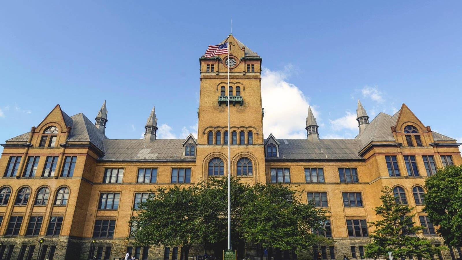 Front View Old Main Building Wayne State University Background