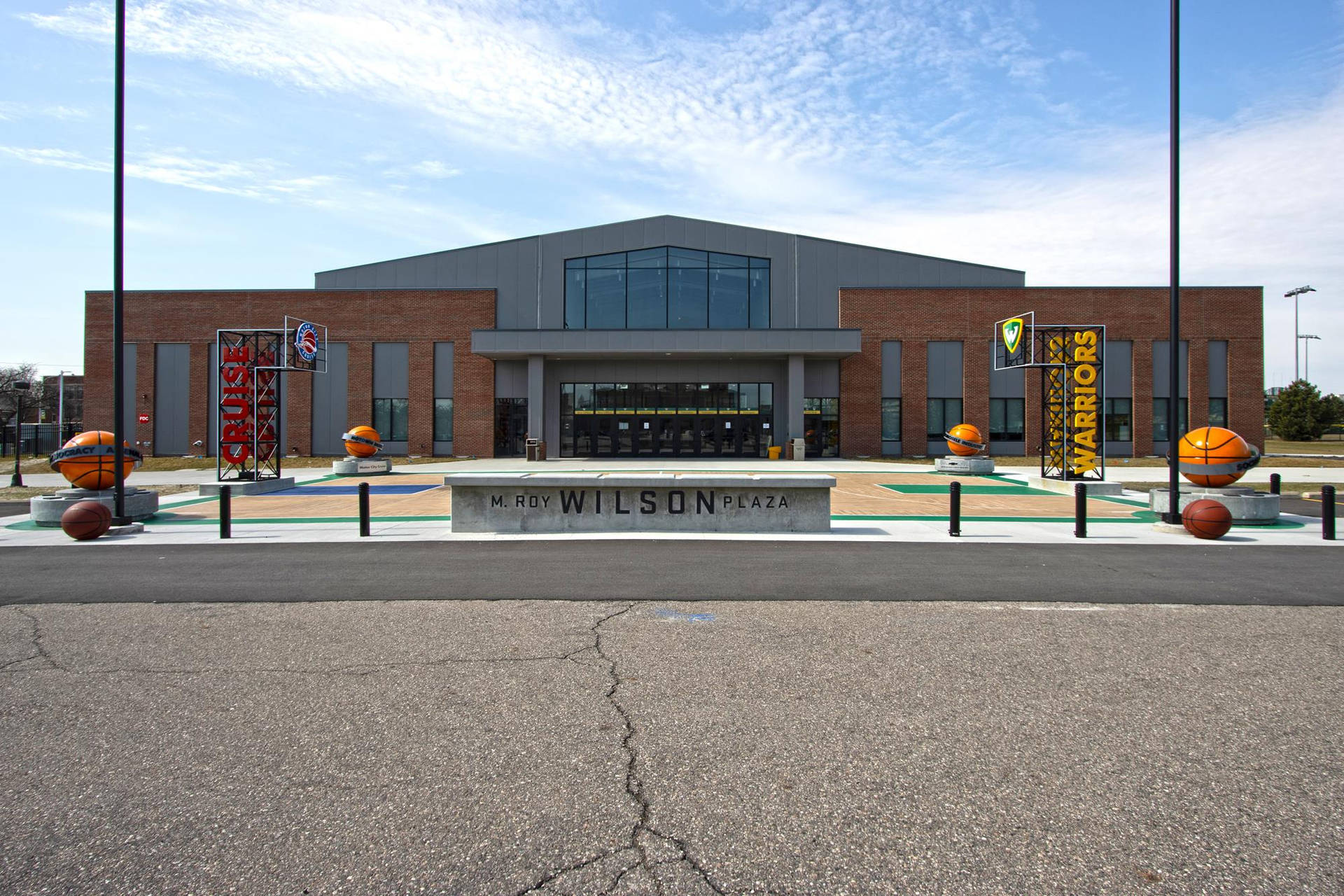 Front View Wayne State University Fieldhouse Background