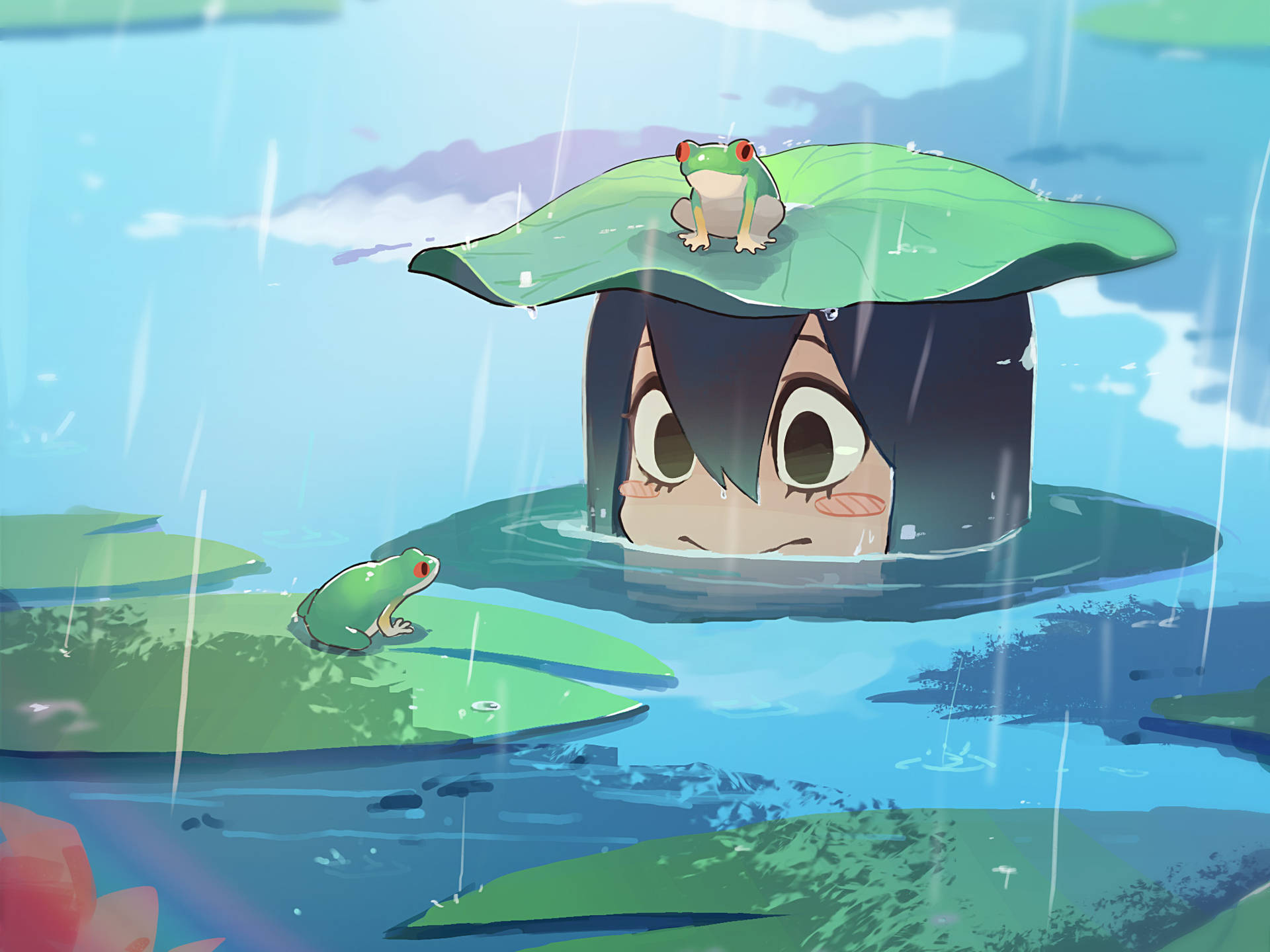 Froppy And Lily Pad Background