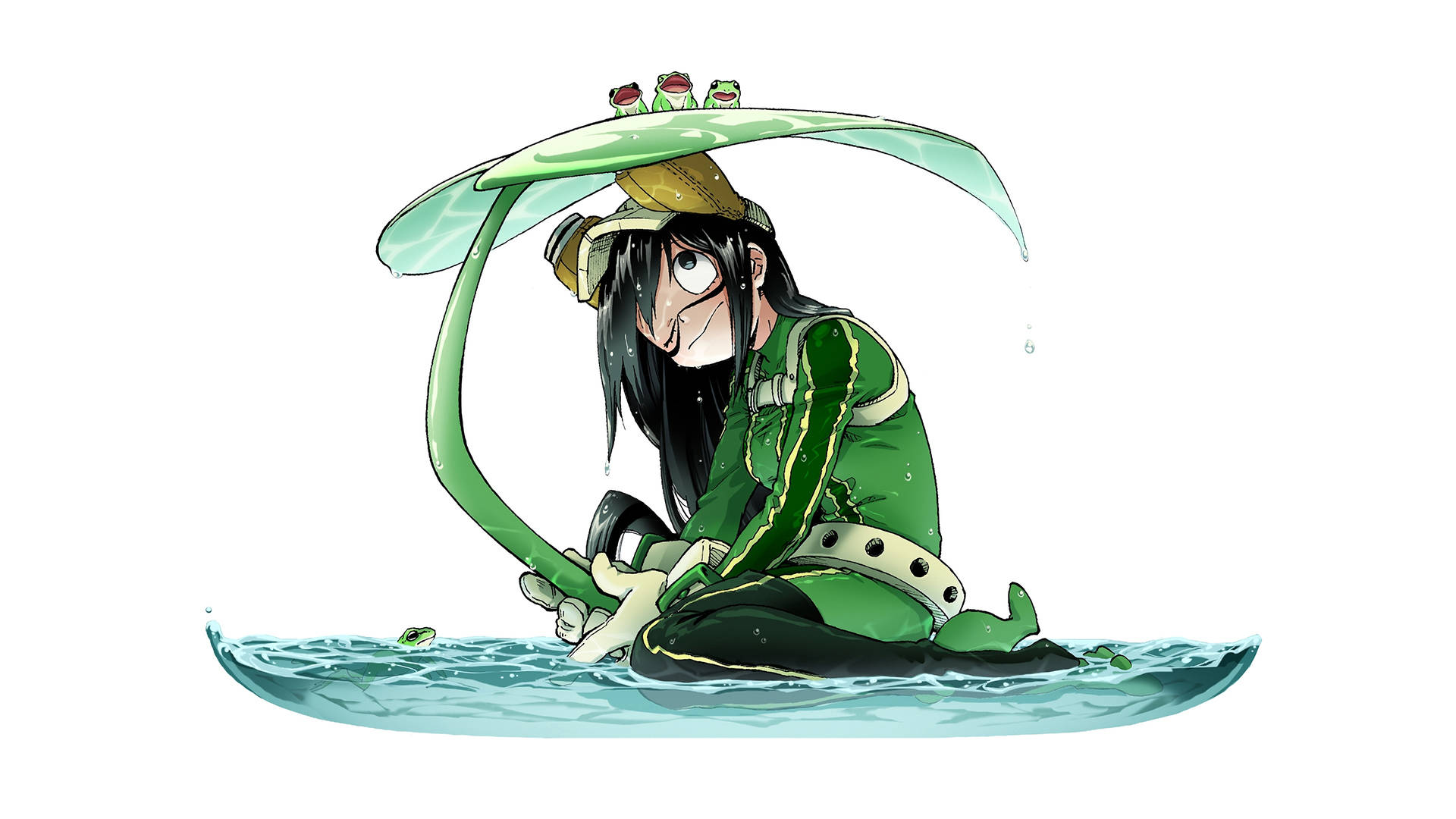 Froppy On A Leaf Background