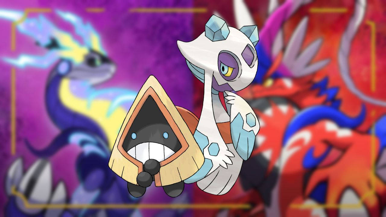 Froslass And Snorunt In Abstract Background