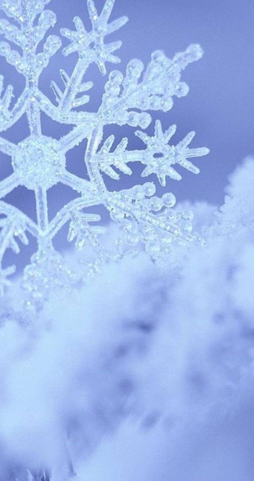 Frosted Snowflake At Snow Background