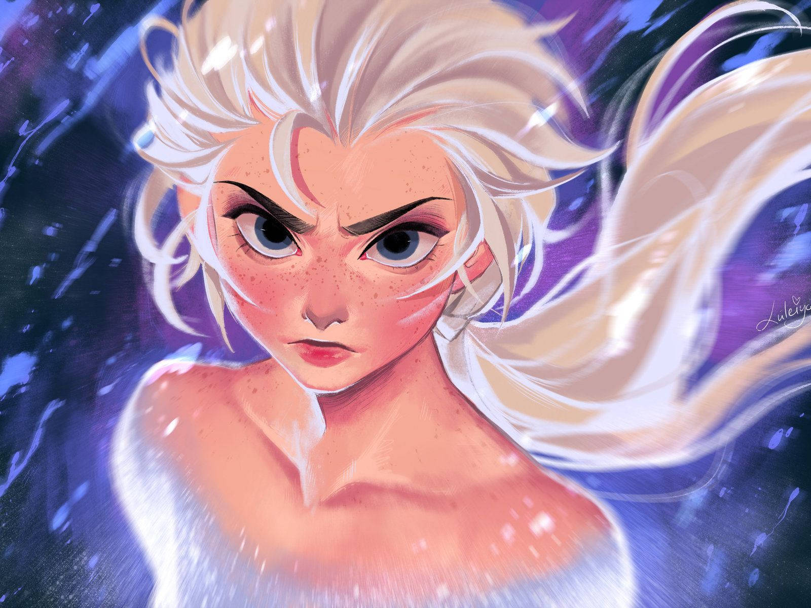 Frozen 2 Fierce Elsa Artwork Background