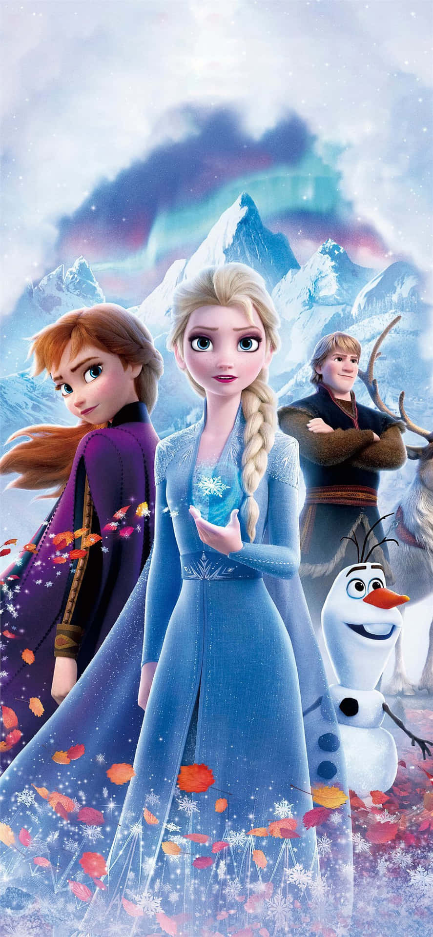 Frozen 2 Movie Poster With Two Characters Background