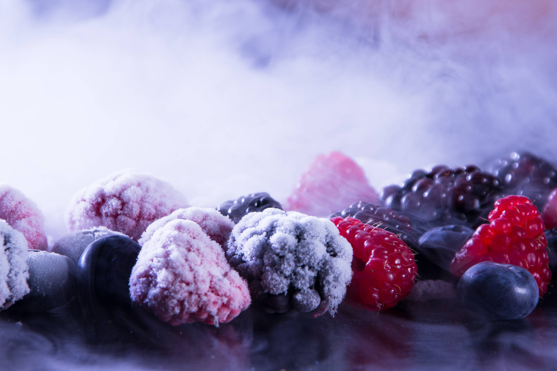 Frozen Berry Fruits Background