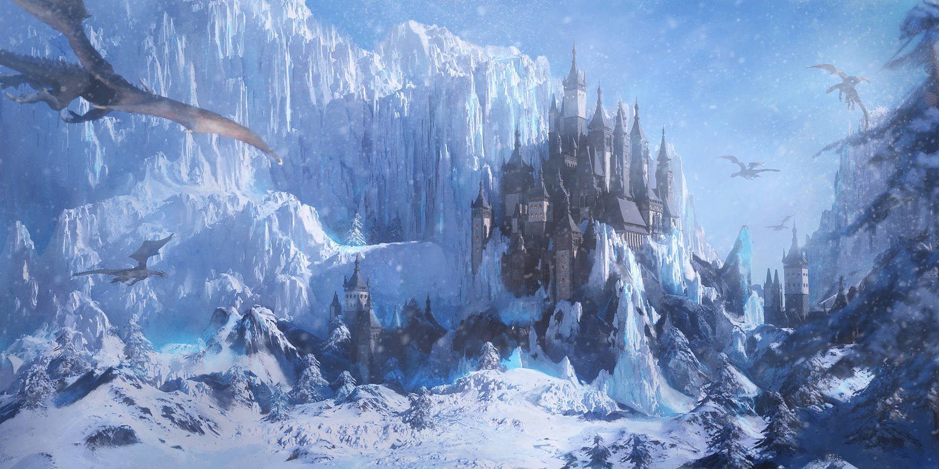 Frozen Castle And Dragons
