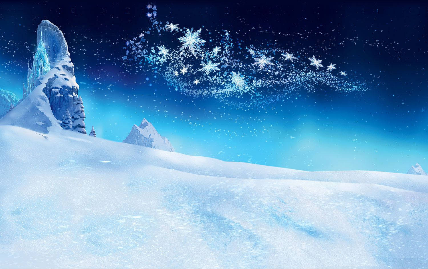 Frozen Castle In Winter Background