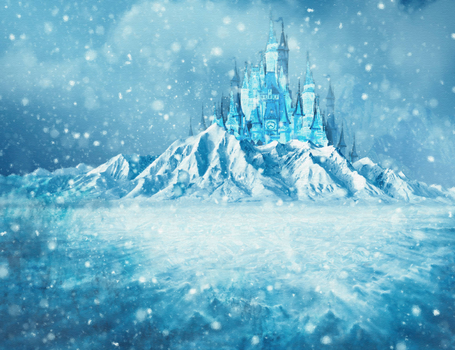 Frozen Castle Scenery Background