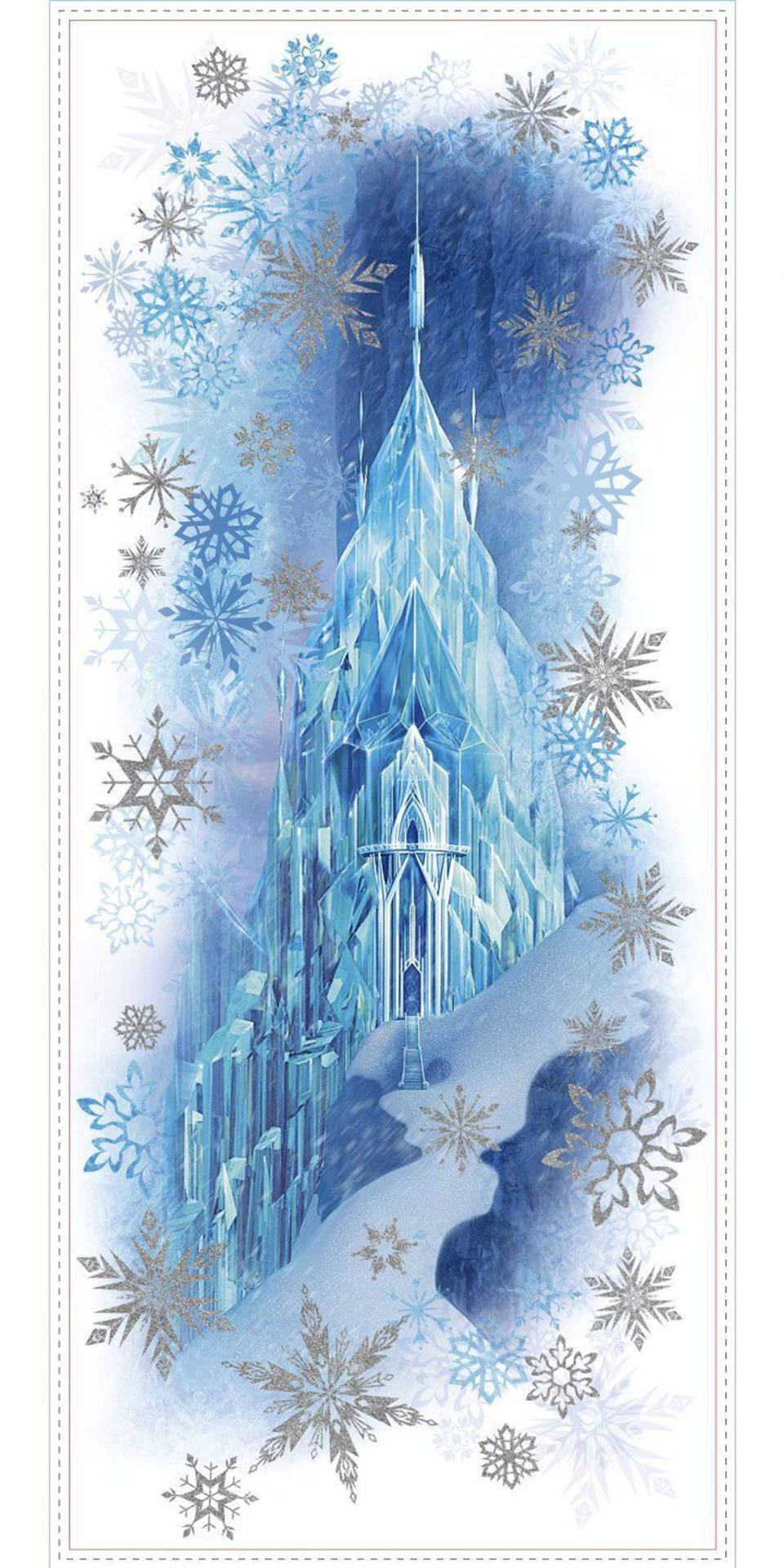 Frozen Castle Snowflakes Art Background