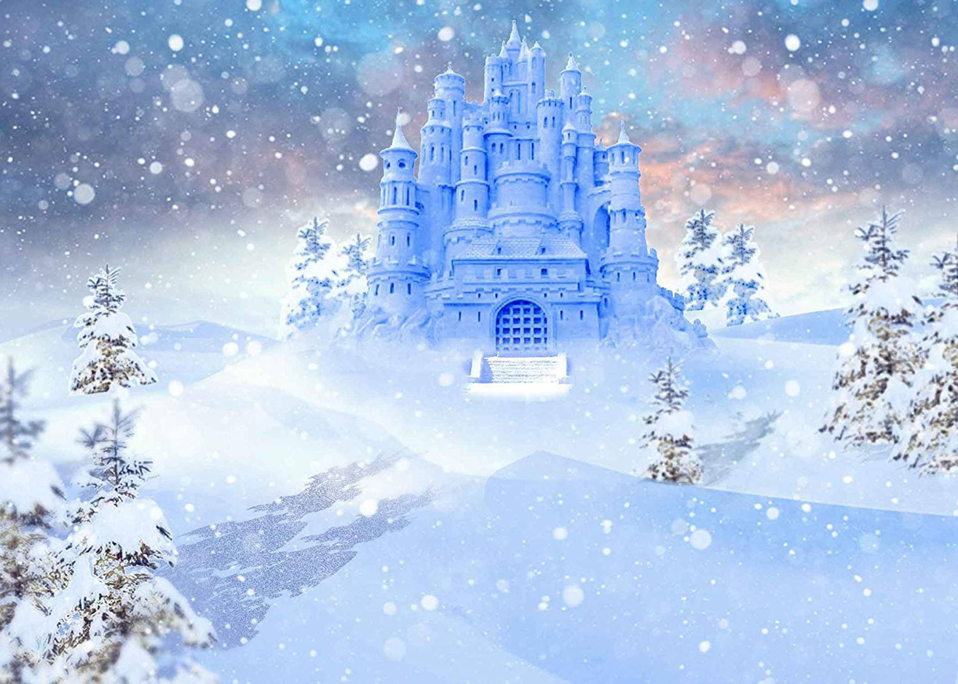 Frozen Castle Wonderland Background