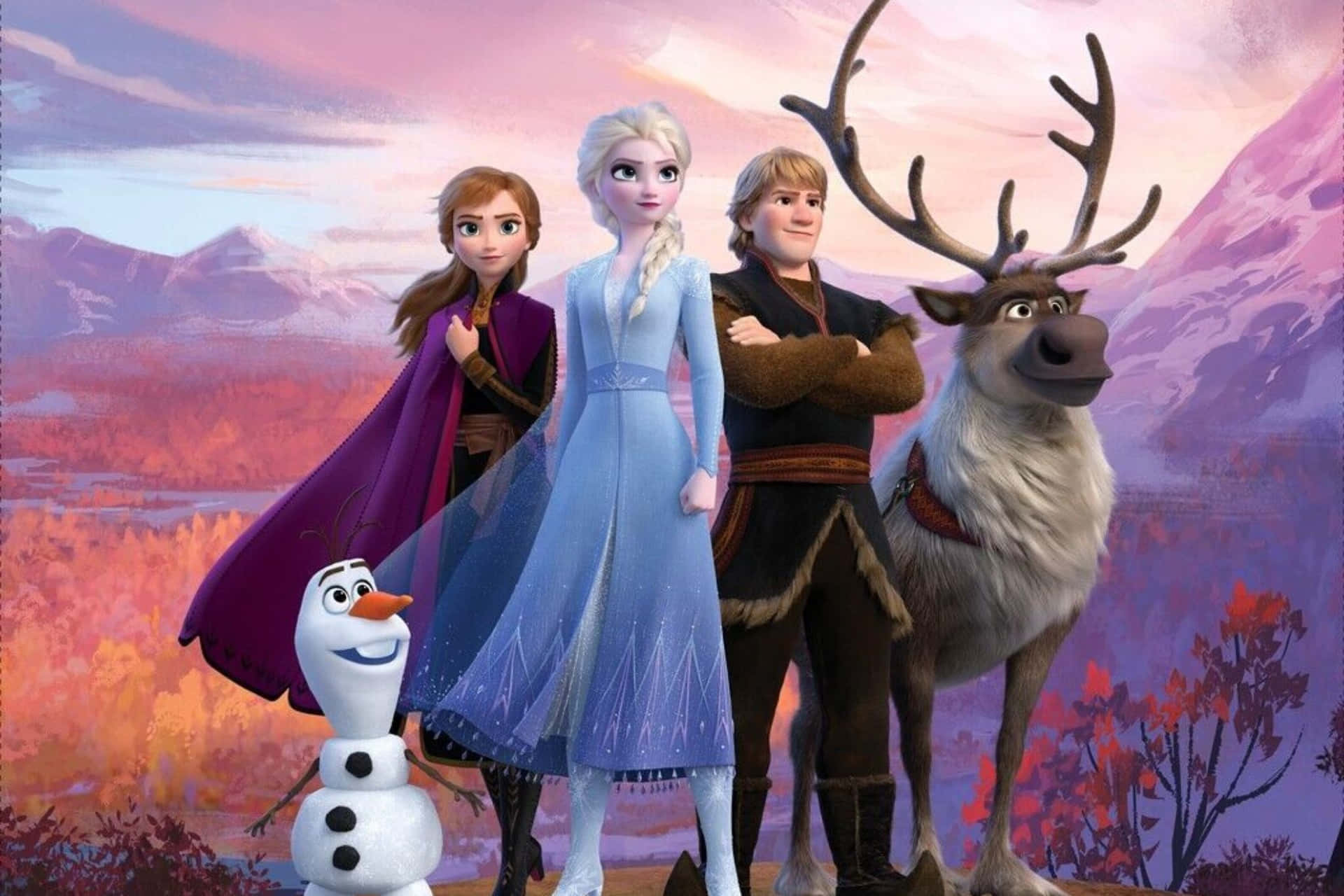 Frozen Characters Autumn Backdrop Background