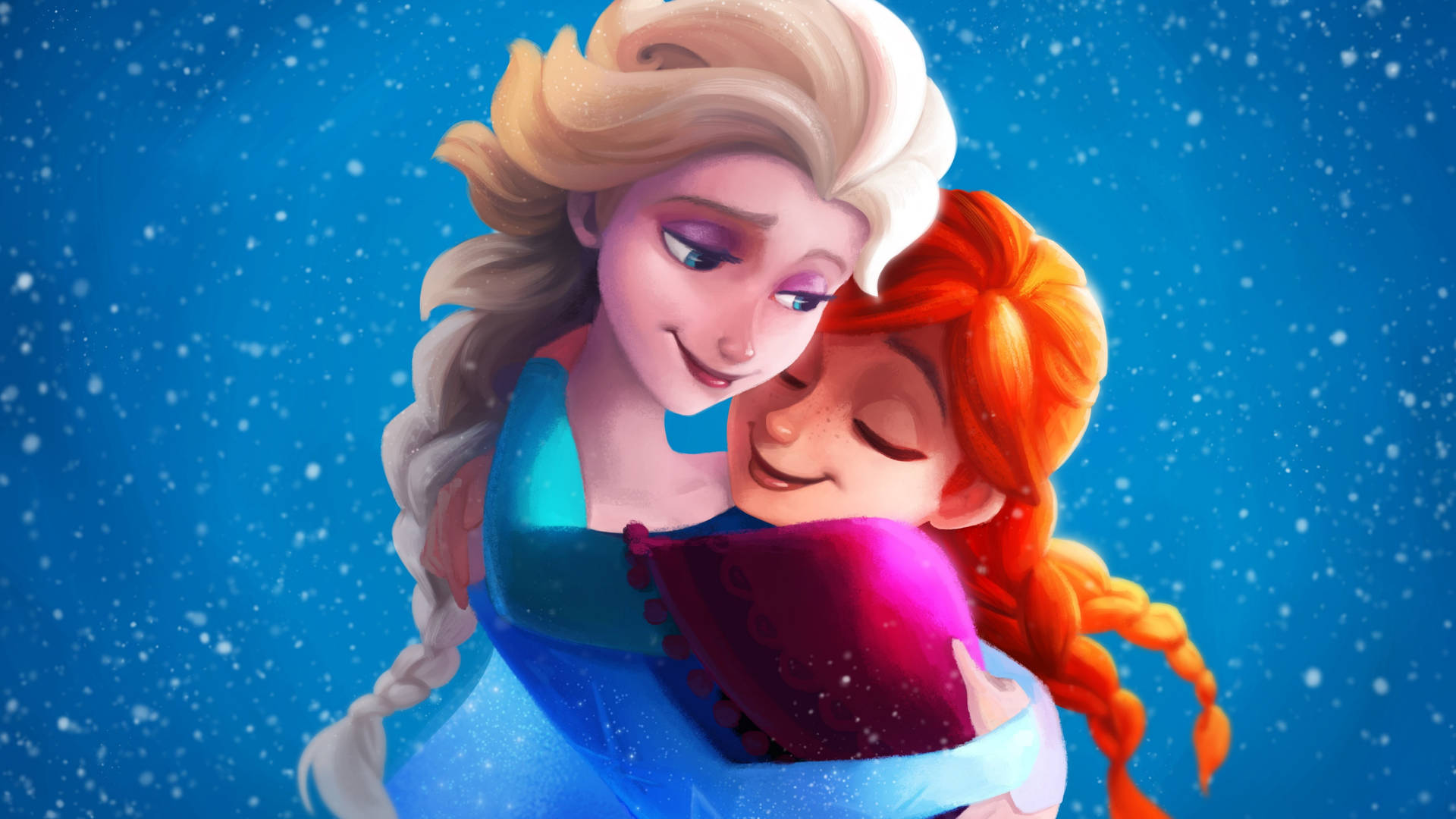 Frozen Elsa Anna Embracing Background