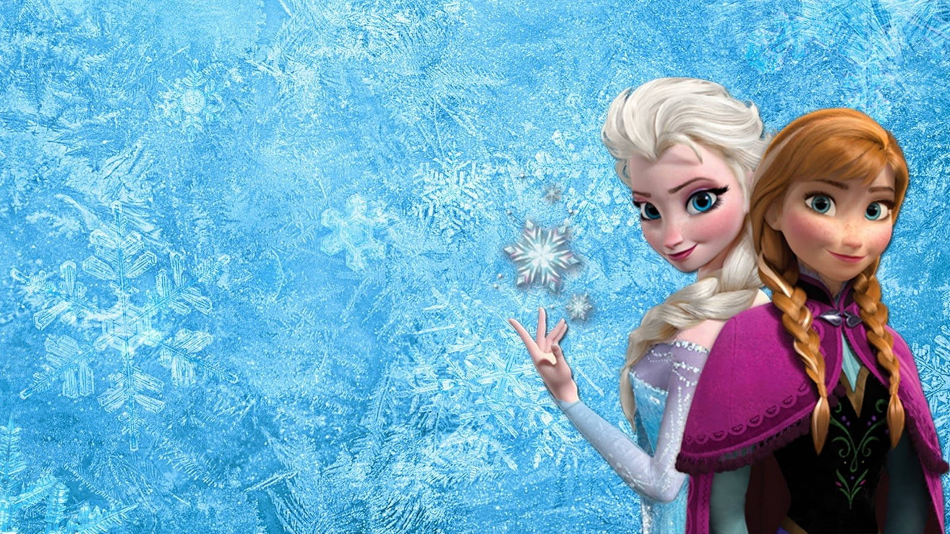 Frozen Elsa Blue Snowflake Background