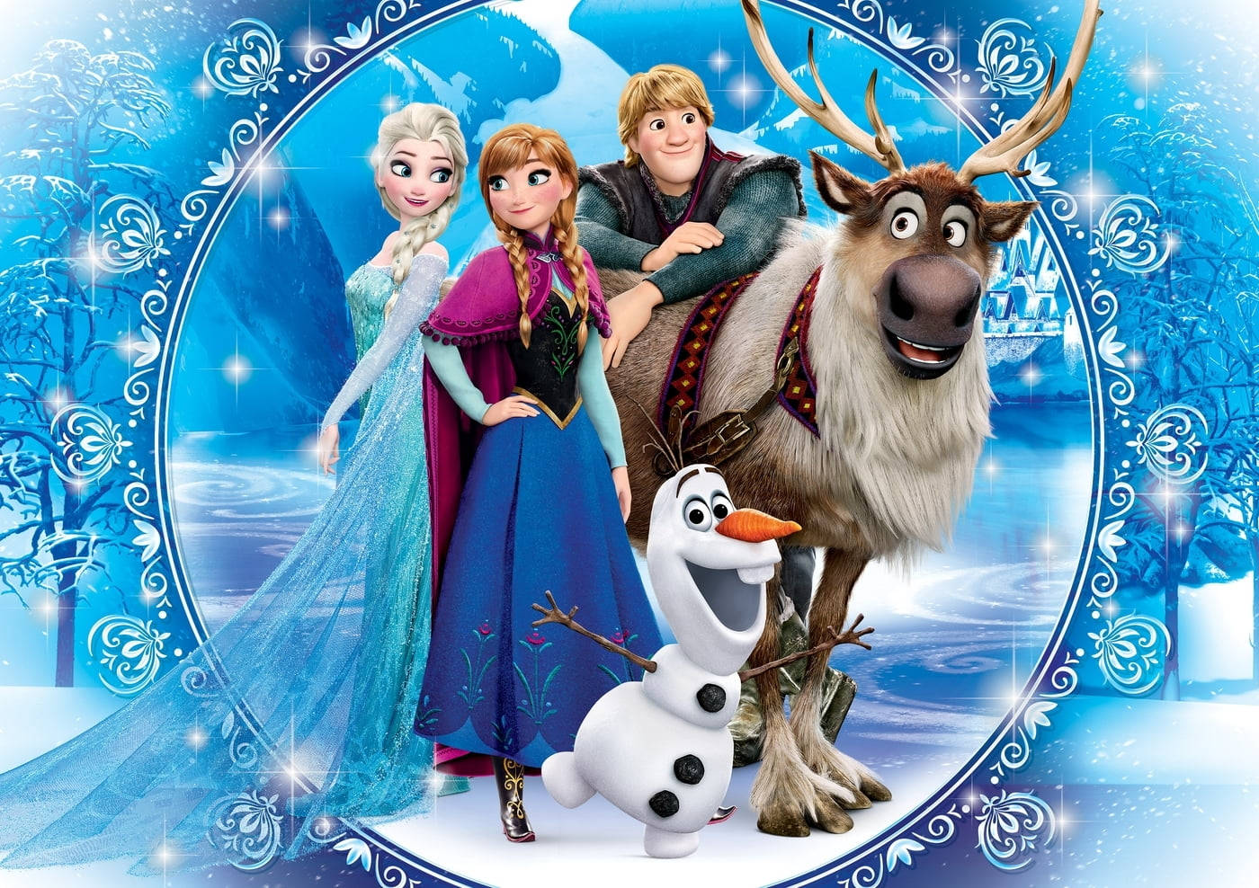 Frozen Elsa Characters Mirror Background