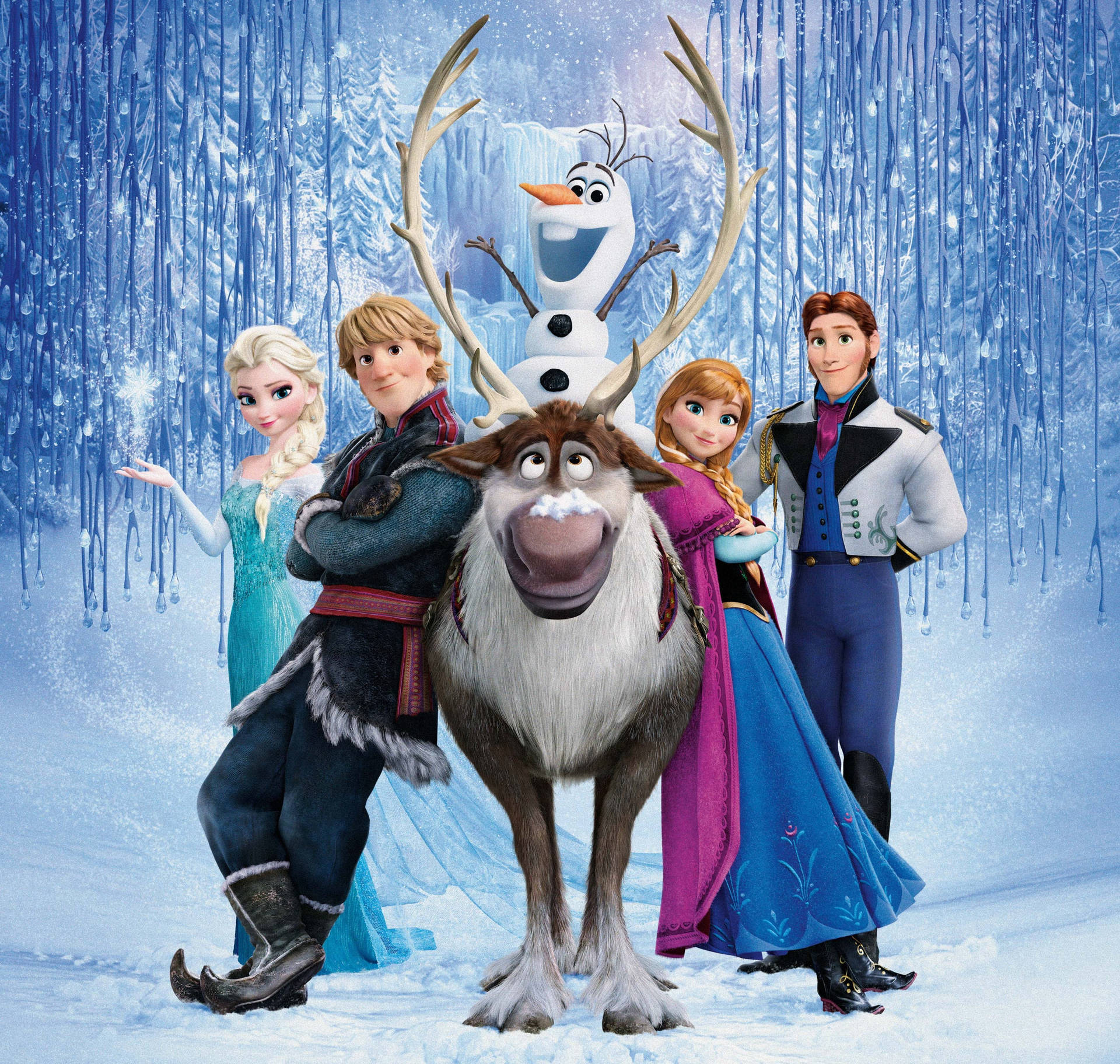 Frozen Elsa Characters Poster. Background