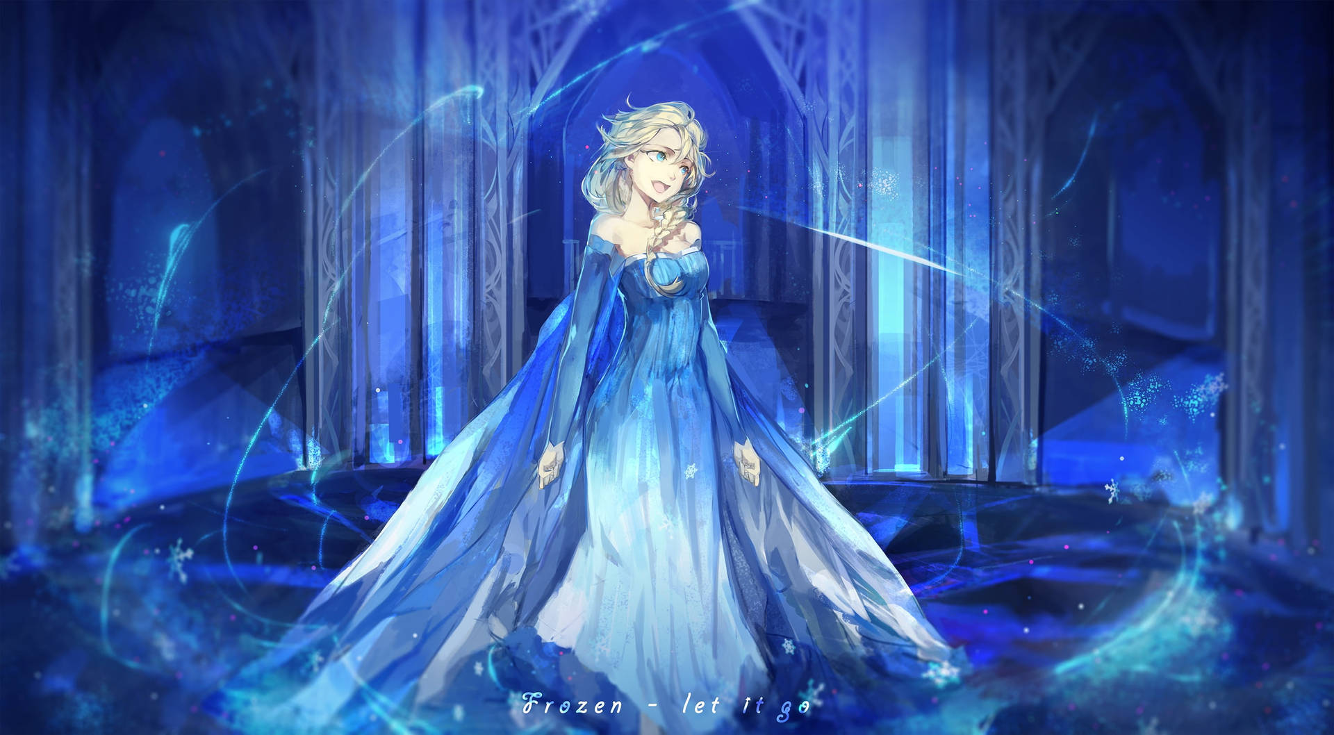 Frozen Elsa Fan Art Ice Palace Background