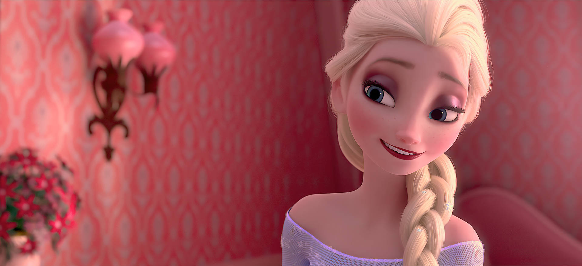 Frozen Elsa Frozen Fever Pink Room Background