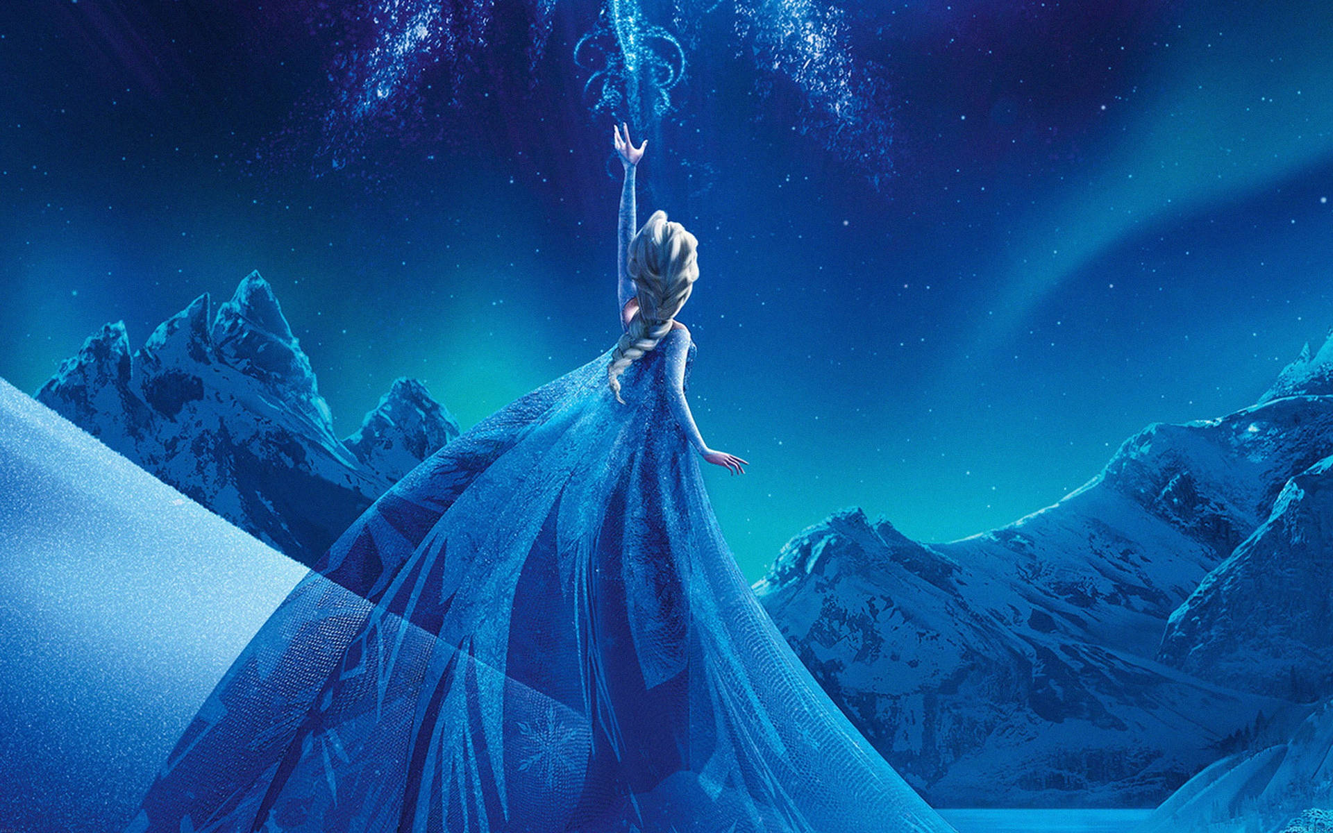 Frozen Elsa Throwing Snowflakes Background