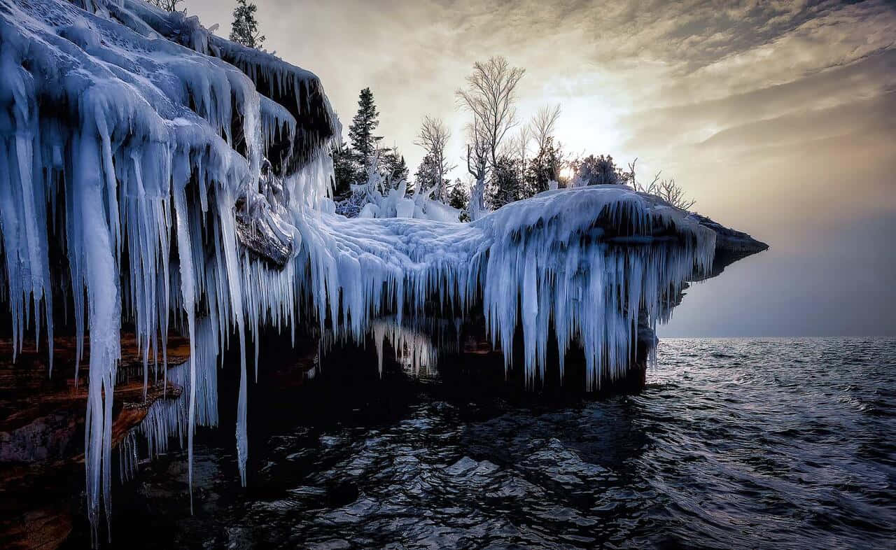 Frozen Lake Superior Ice Cave