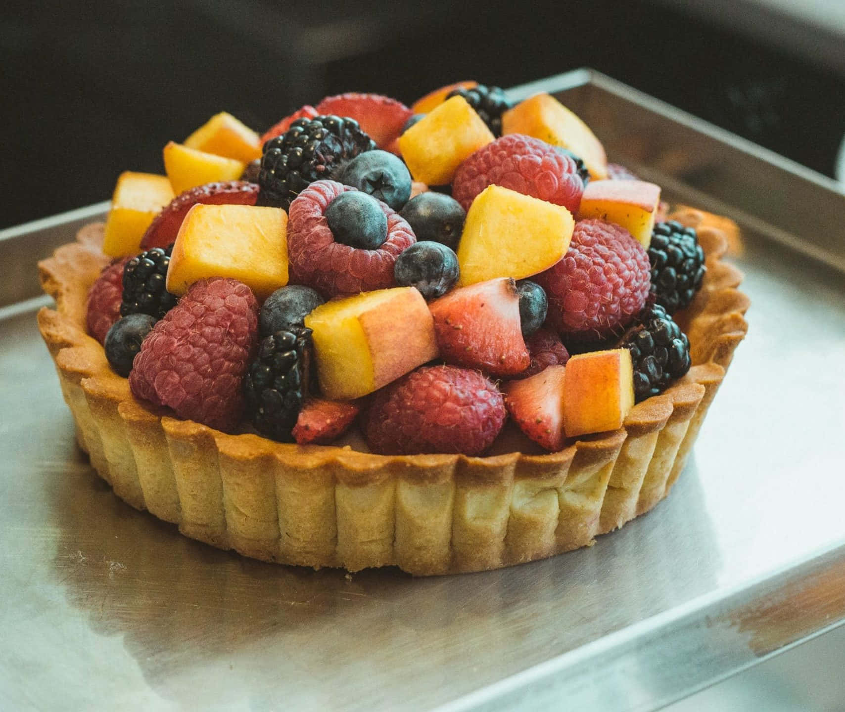 Fruit Loaded Pie Tart Background