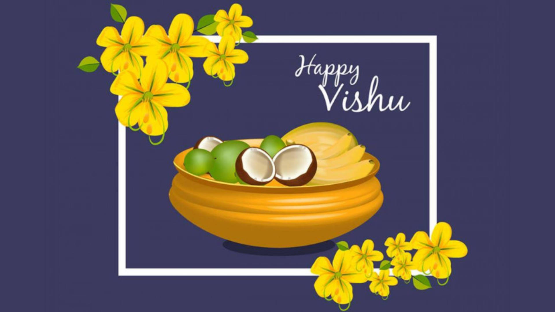 Fruit Offerings For A Happy Vishnu Background