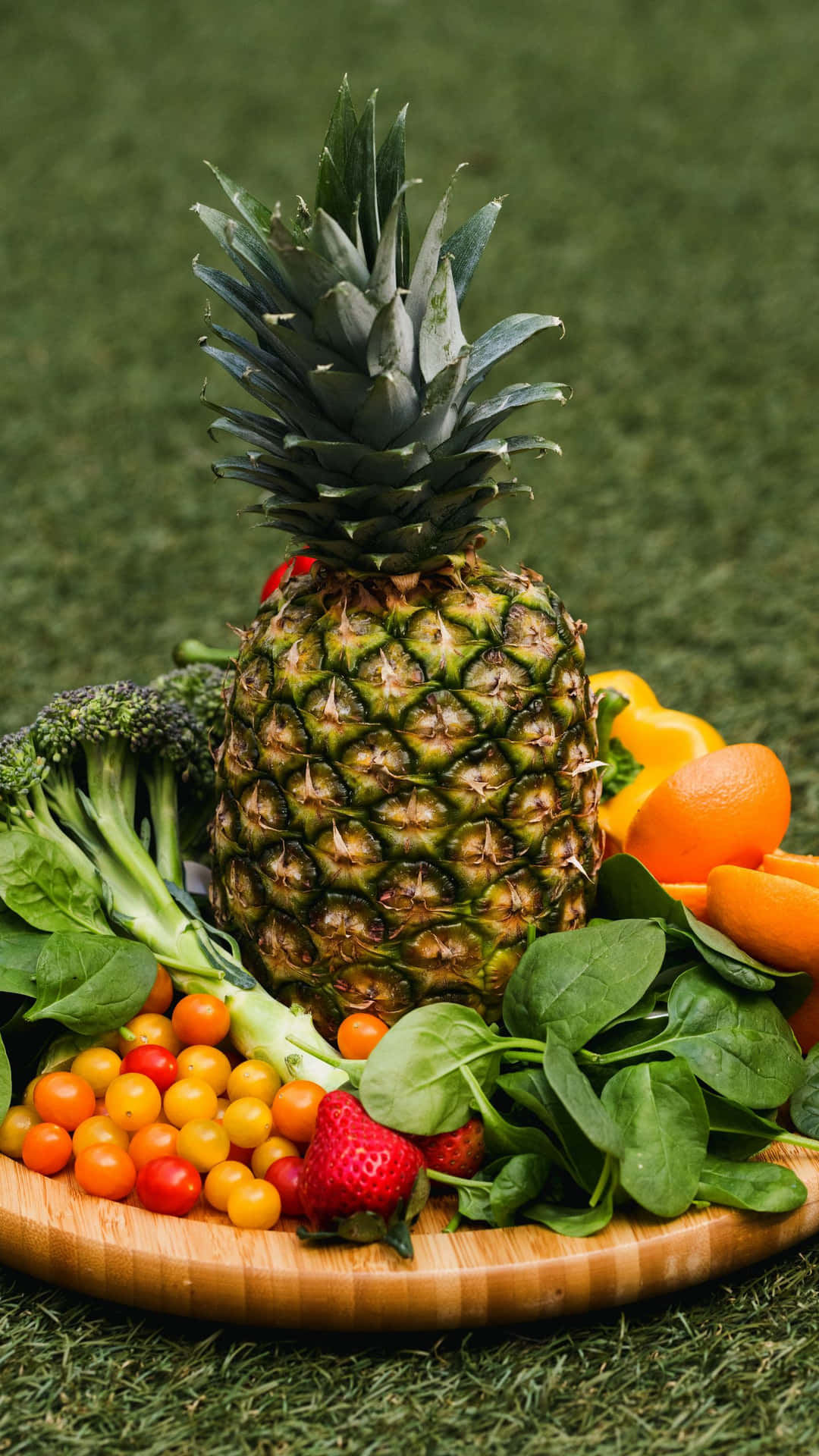 Fruits And Vegetables On The Grass