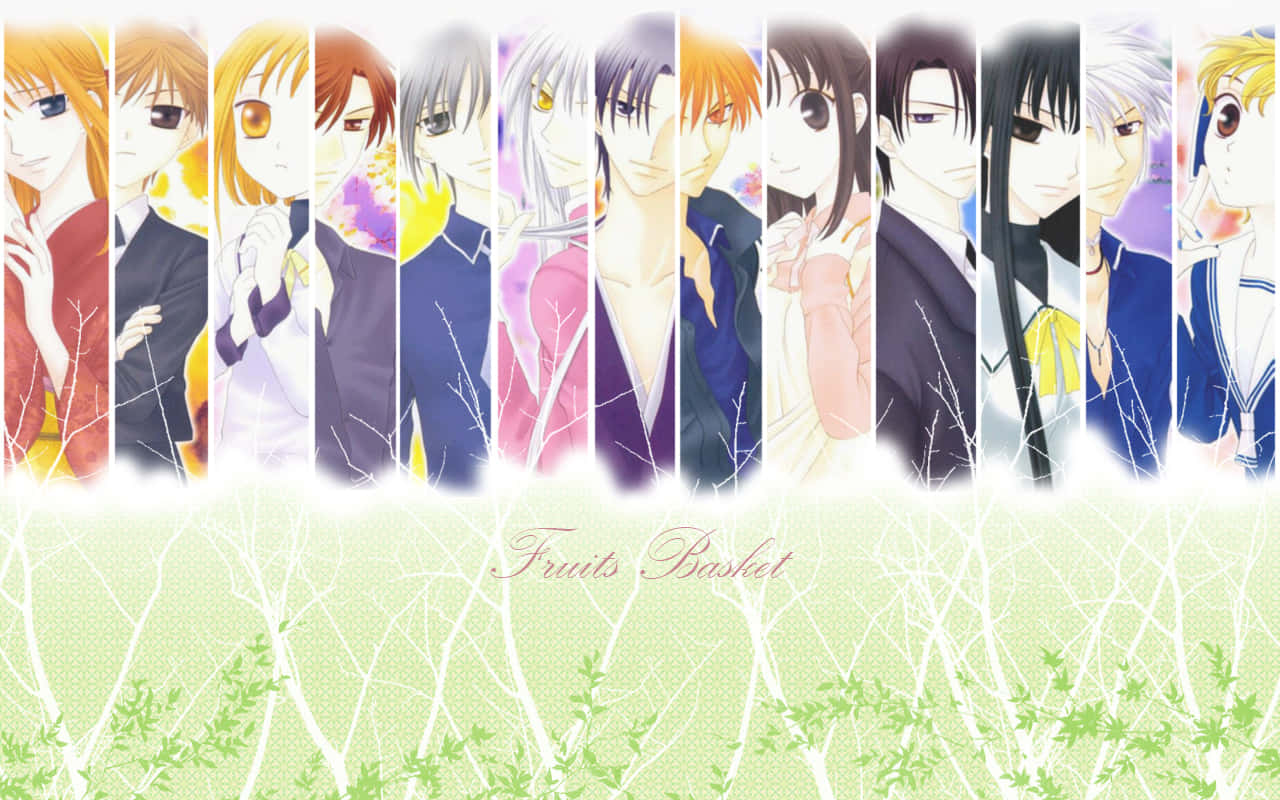 Fruits Basket Anime Character Collage Background