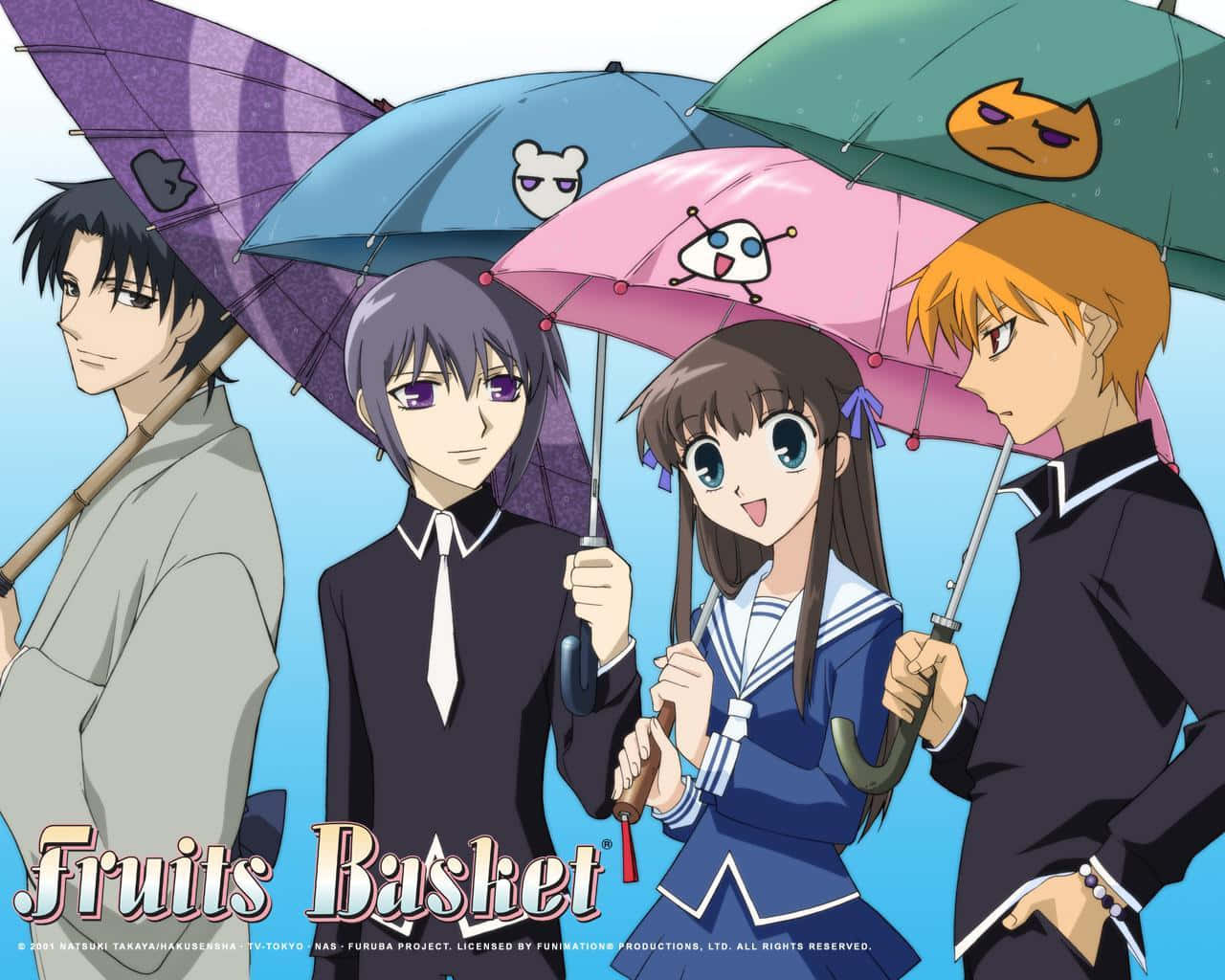 Fruits Basket Anime With Umbrella Background