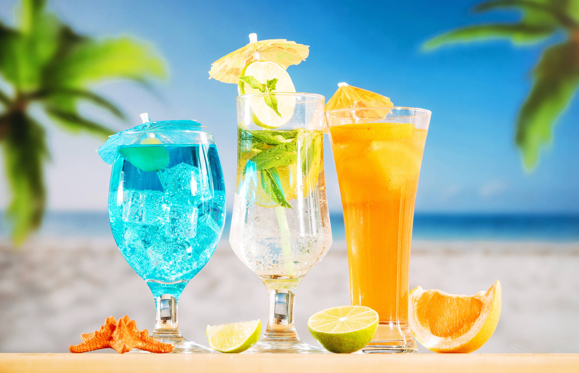 Fruity Tropical Drinks Background