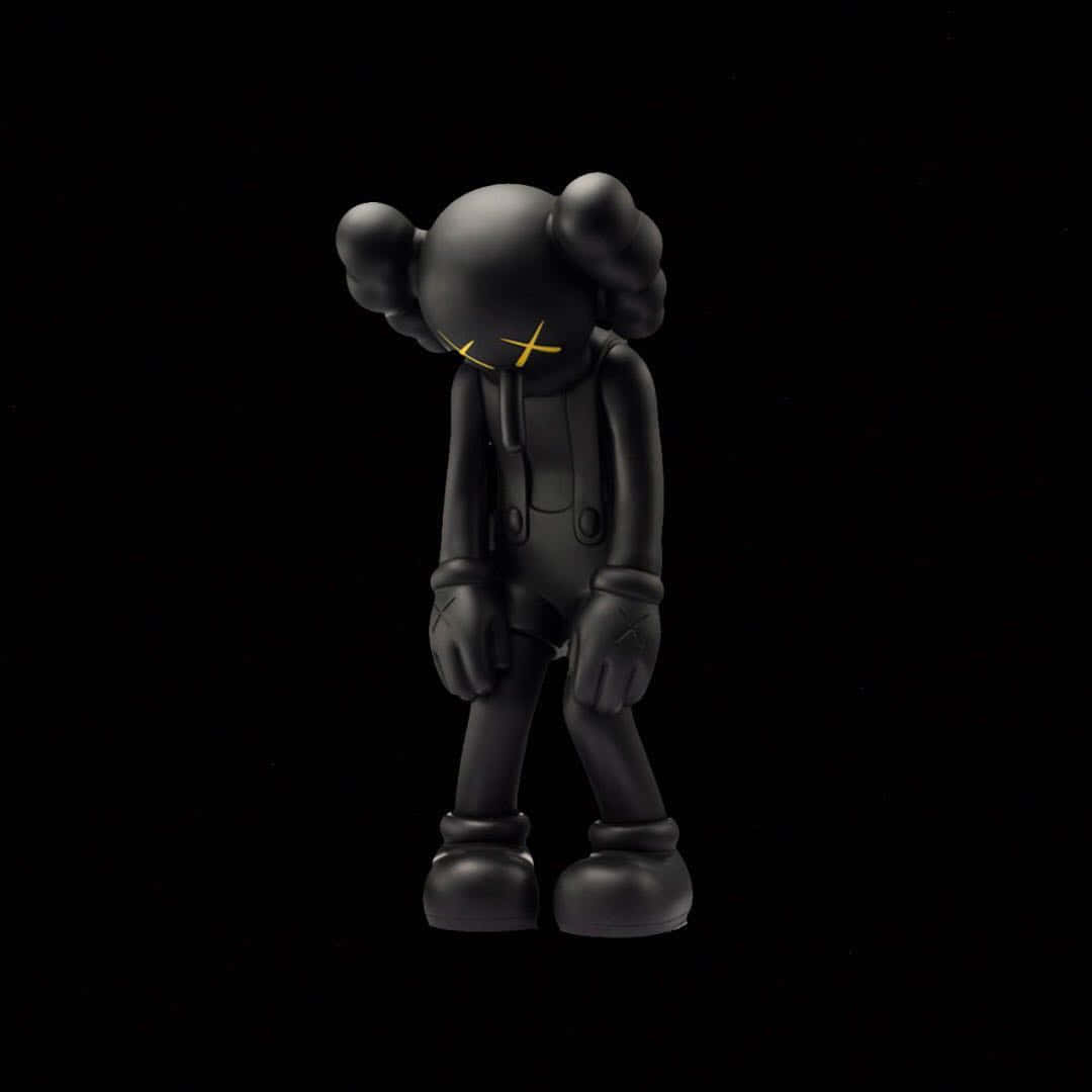Frustrated 3d Kaws Black And White Background
