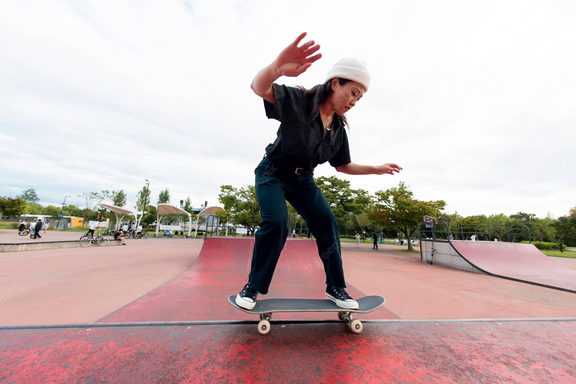 Fs Axle Stall Skateboarding Background