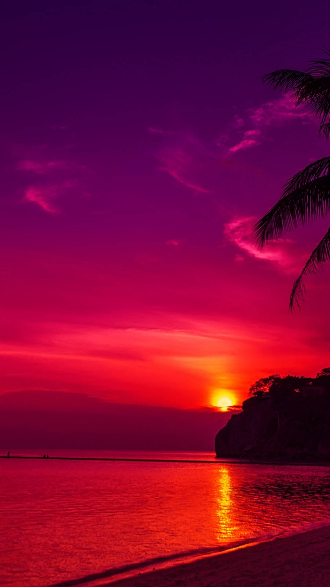 Fuchsia Pink Gradient Sunset Sky Background