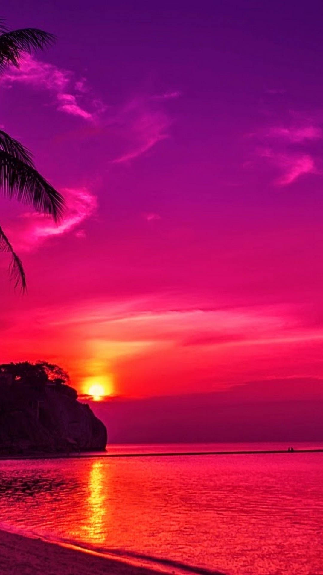 Fuchsia Pink Sunset Sky Background