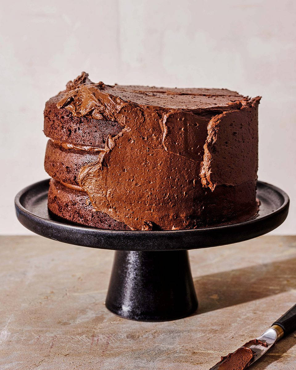 Fudge Chocolate Cake On A Stand