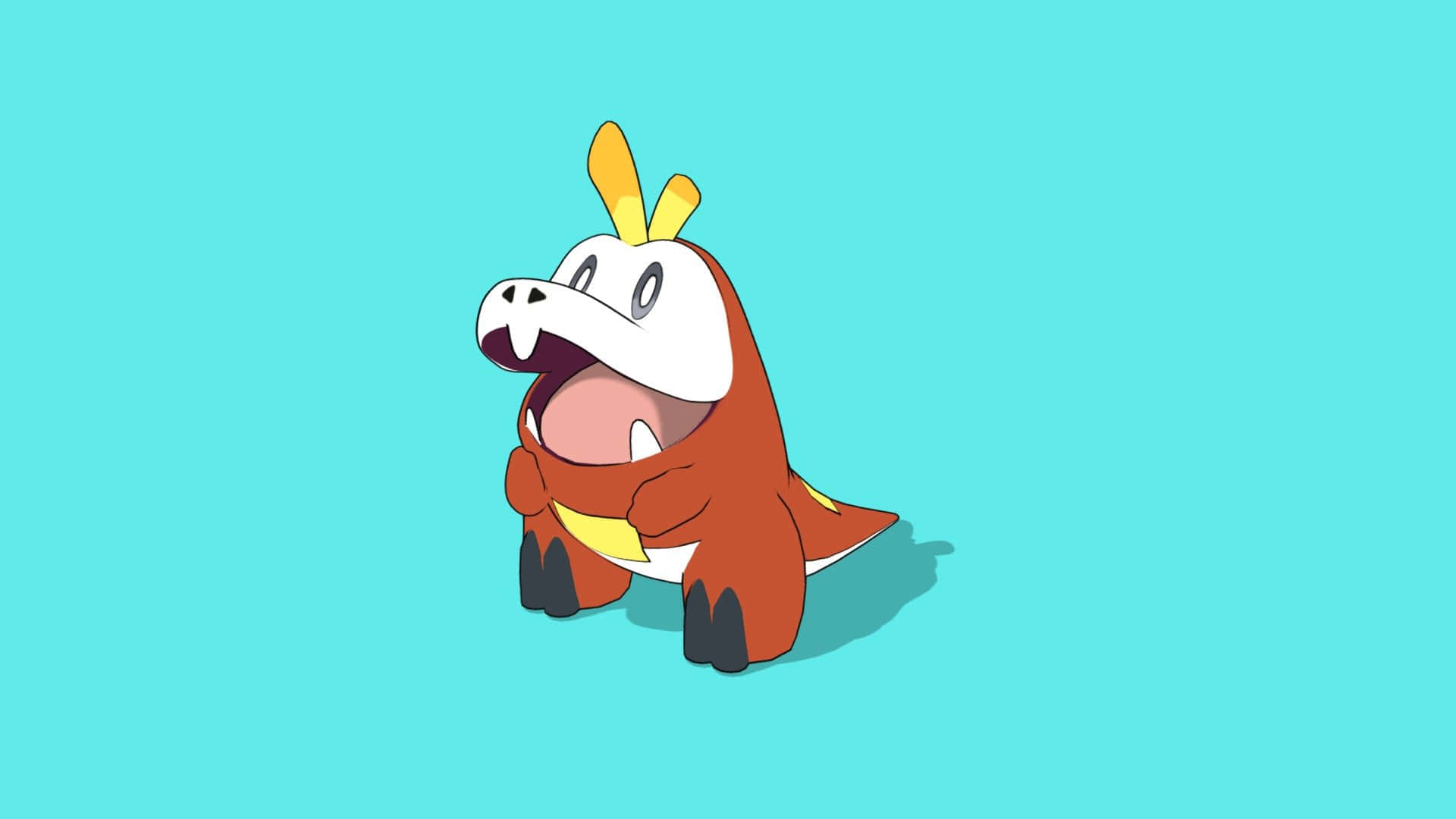 Fuecoco Animation On Sky Blue Background Background