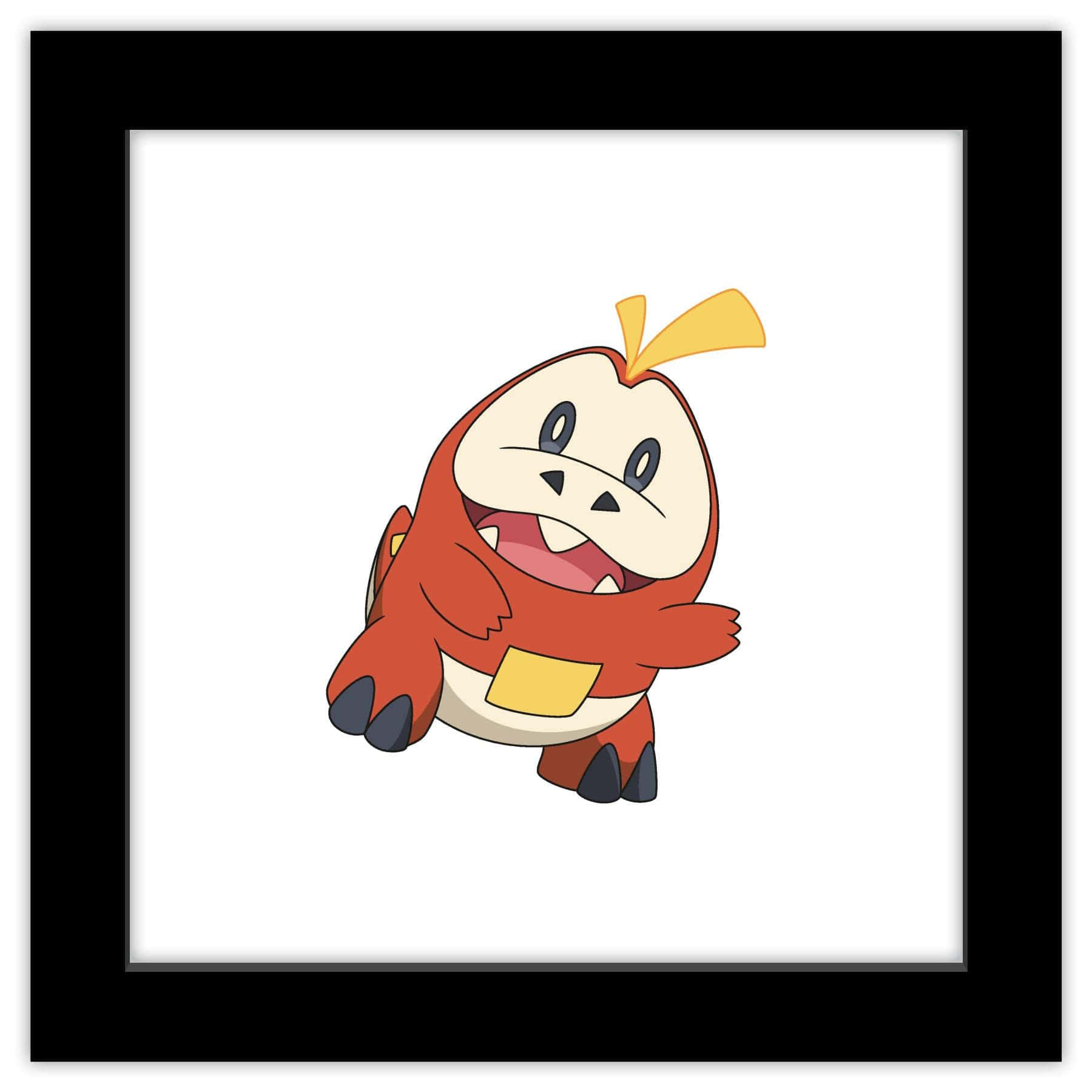 Fuecoco On White Background With Frame Background