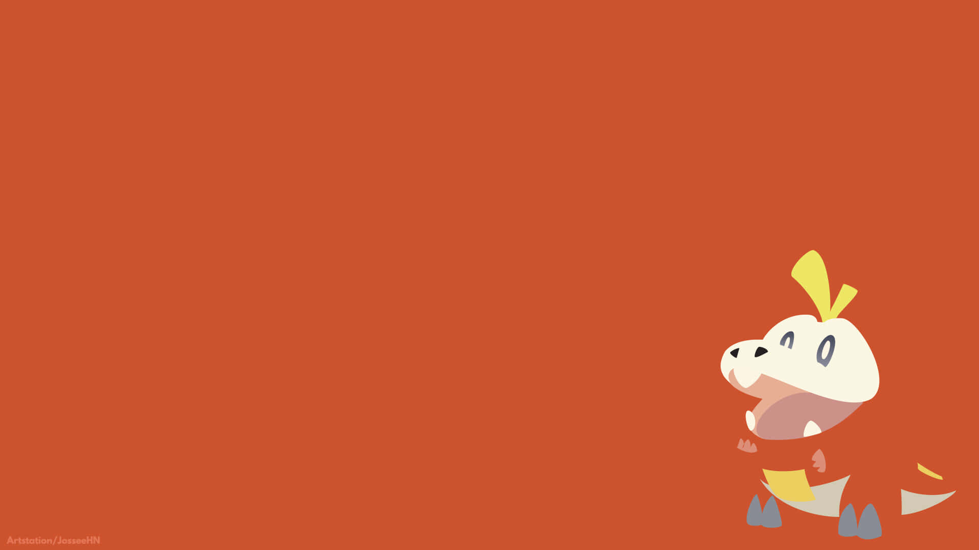 Fuecoco Pokemon Minimalist Aesthetic Illustration Background