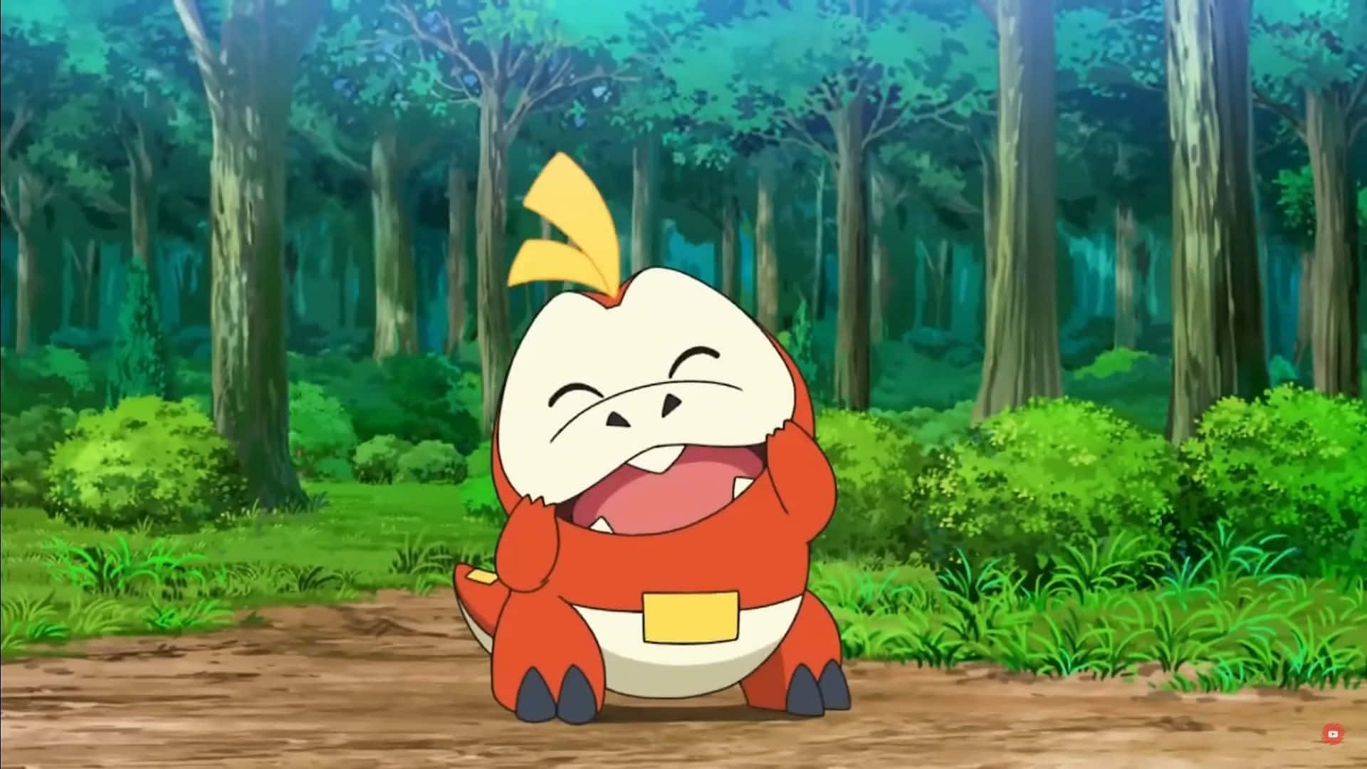 Fuecoco Pokemon With Nature Background Background