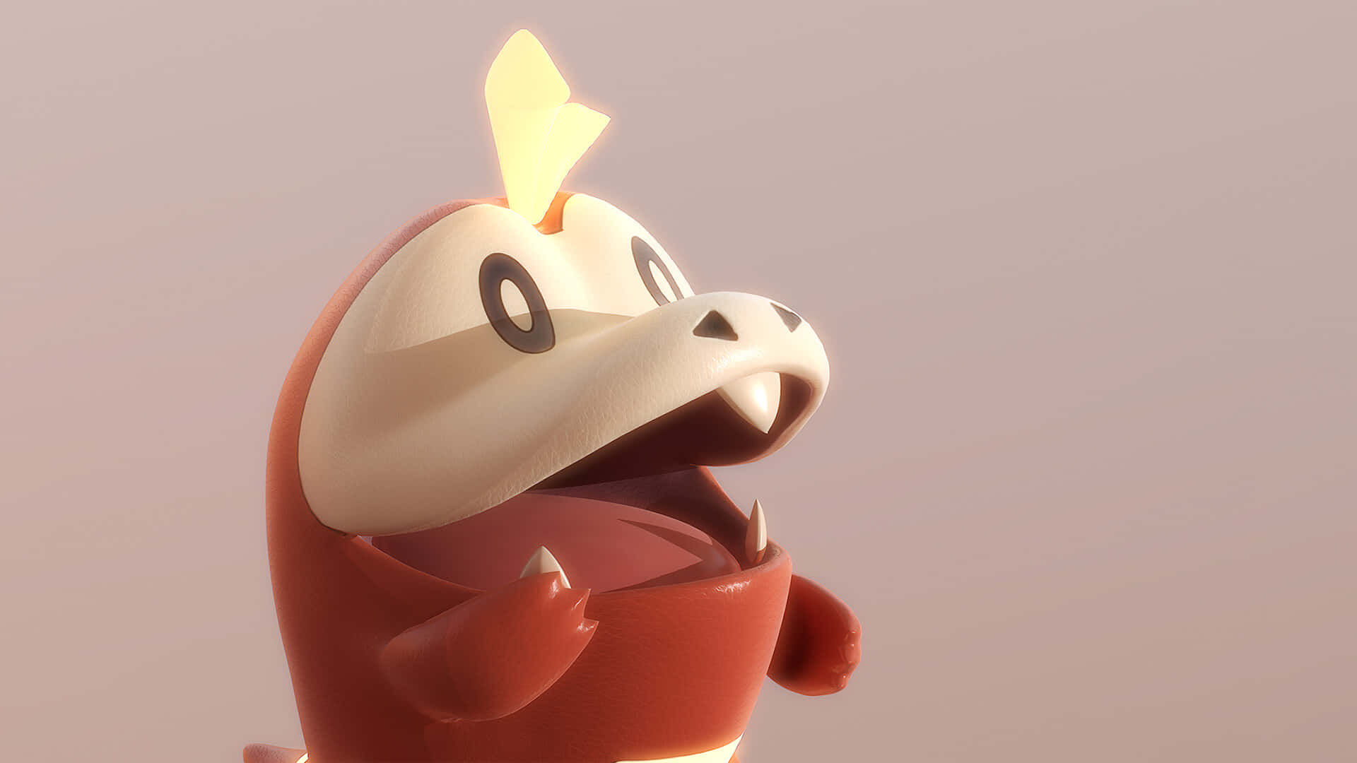 Fuecoco Pokemon With Open Mouth 3d Background