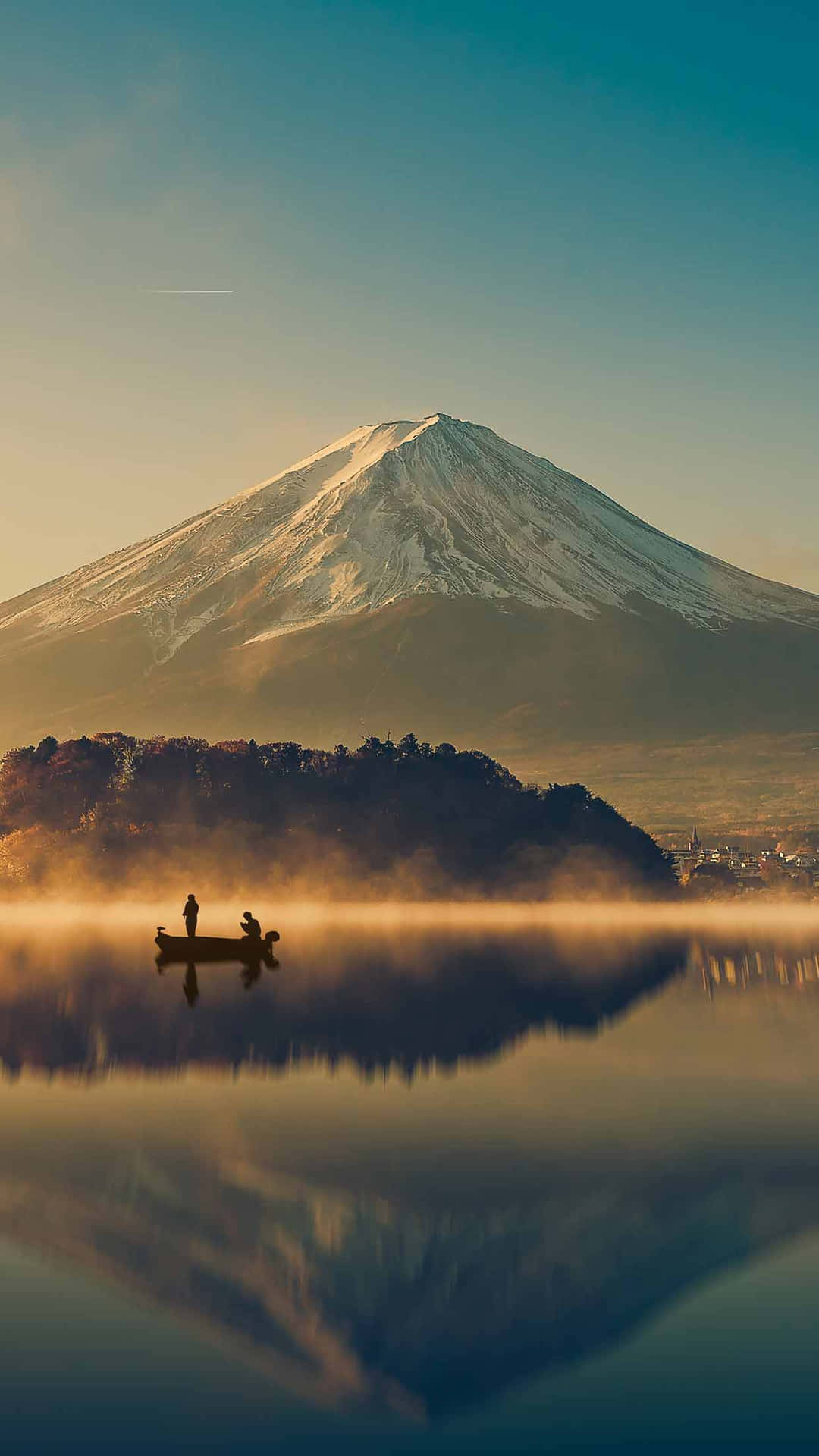 Fuji-san In Japan With Lake View Background