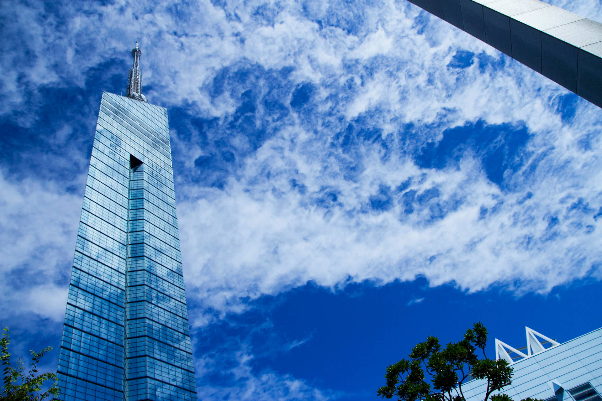 Fukuoka Tower Under Blue Sky Background