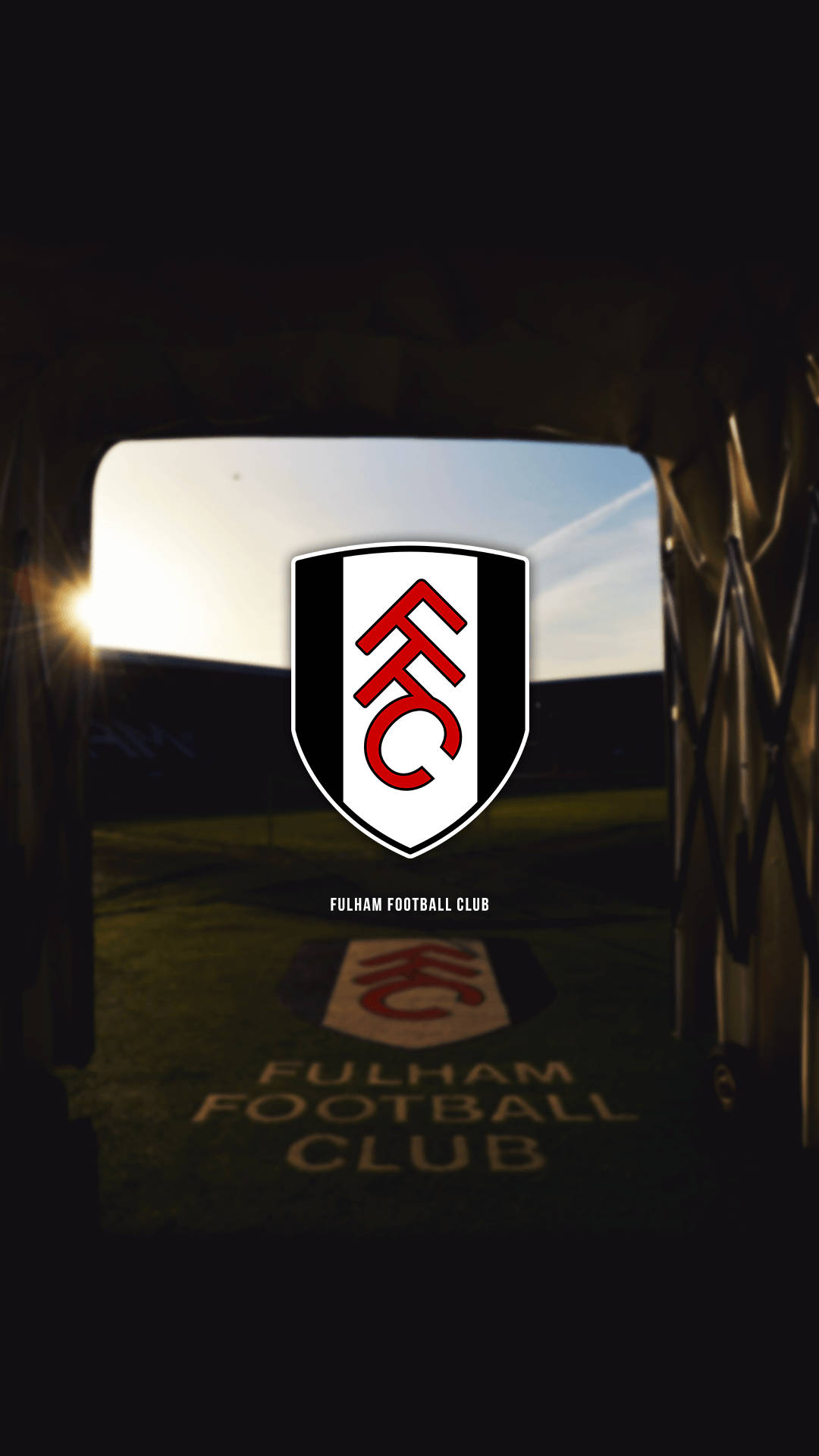 Fulham Fc Crest Logo Stadium Background