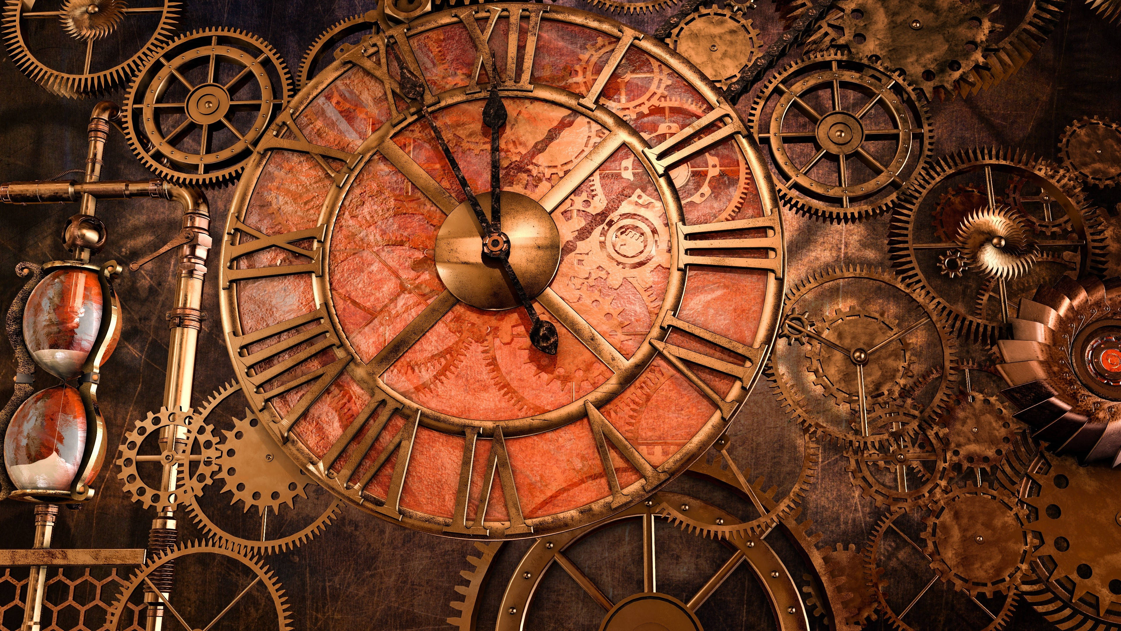 Full 4k Steampunk Clockwork Background